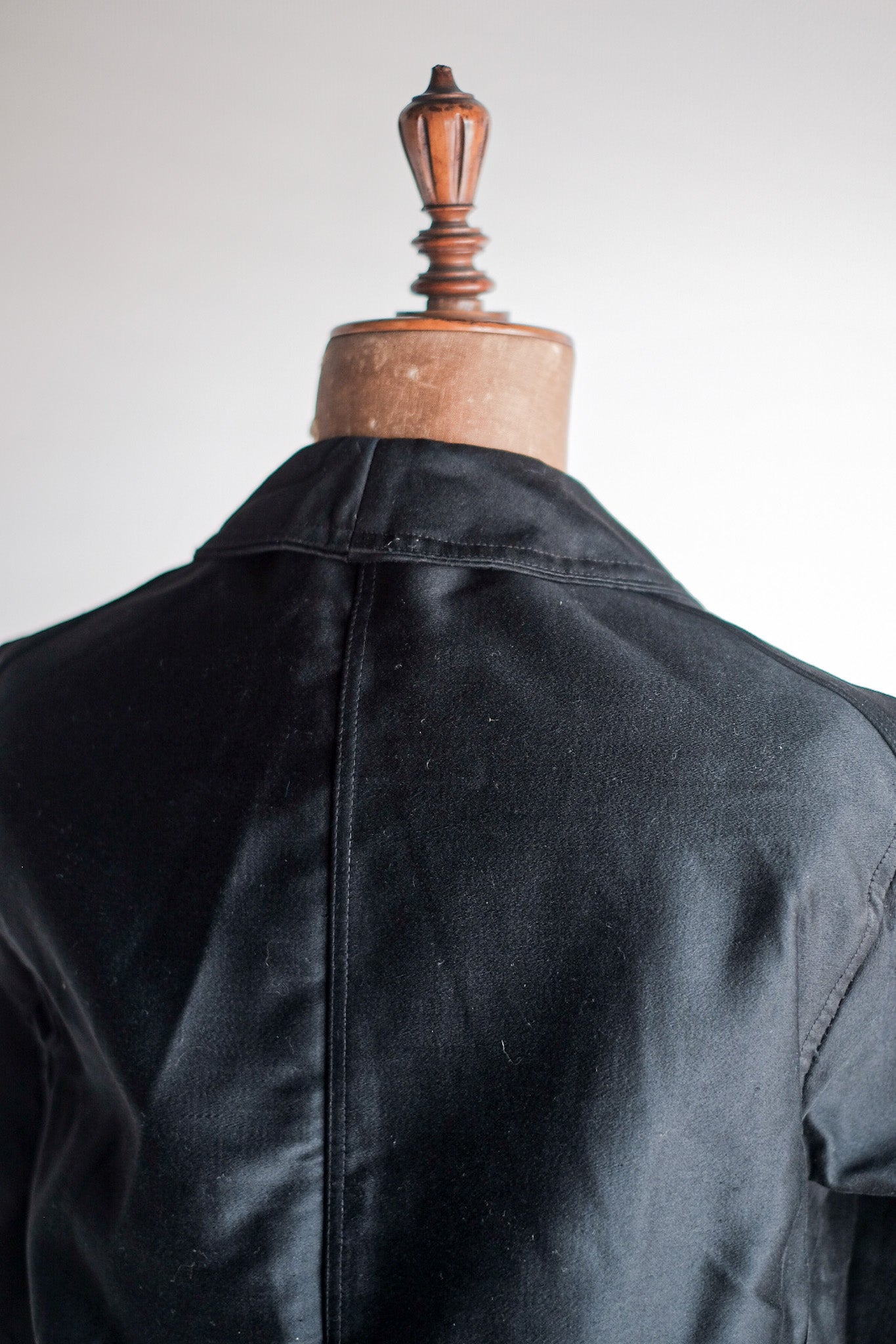 【~30's】French Vintage Black Moleskin Work Jacket "Dead Stock"
