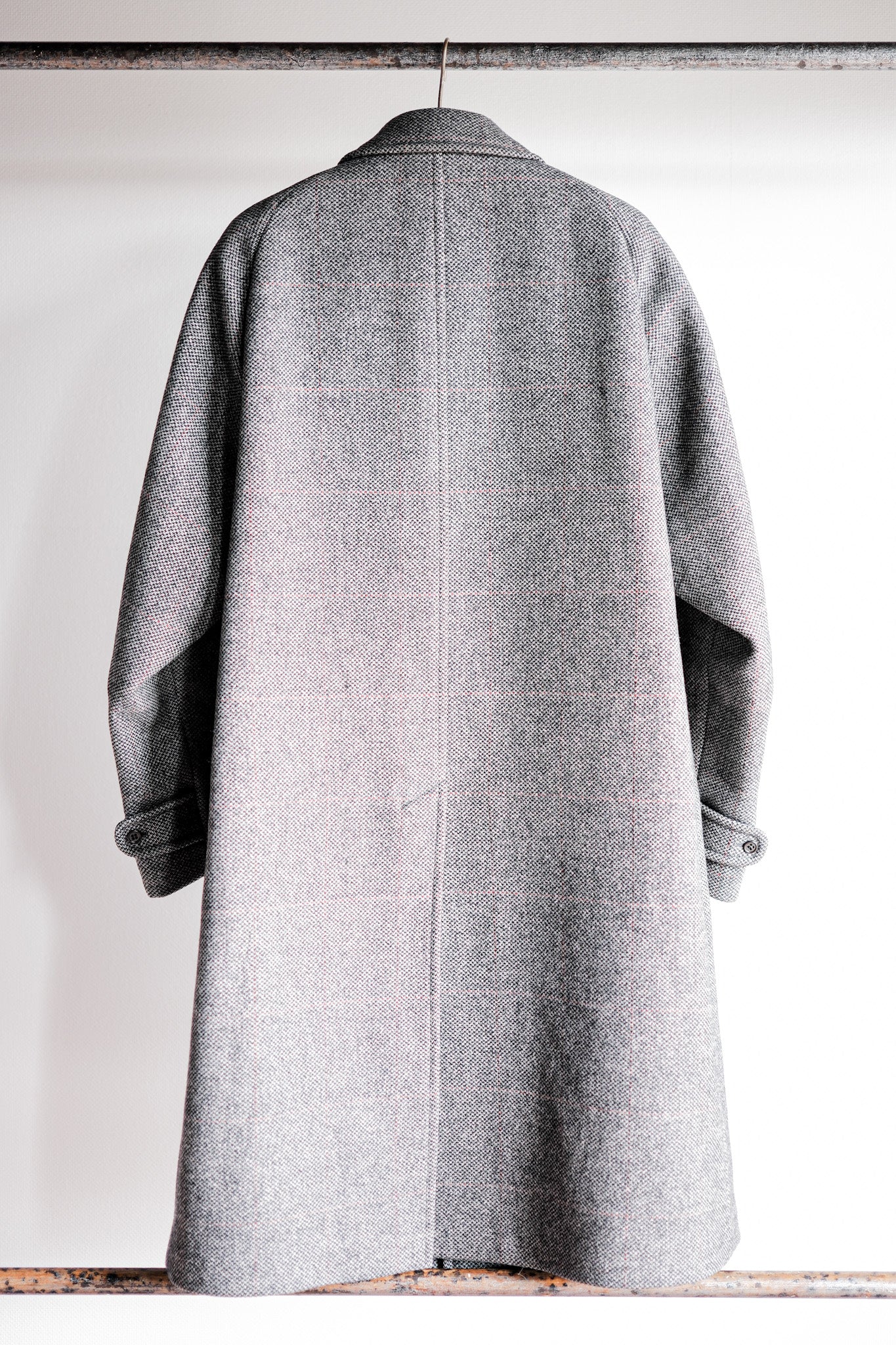 【~70's】Vintage Aquascutum Single Raglan Balmacaan Coat "SCOTTISH TWEED"