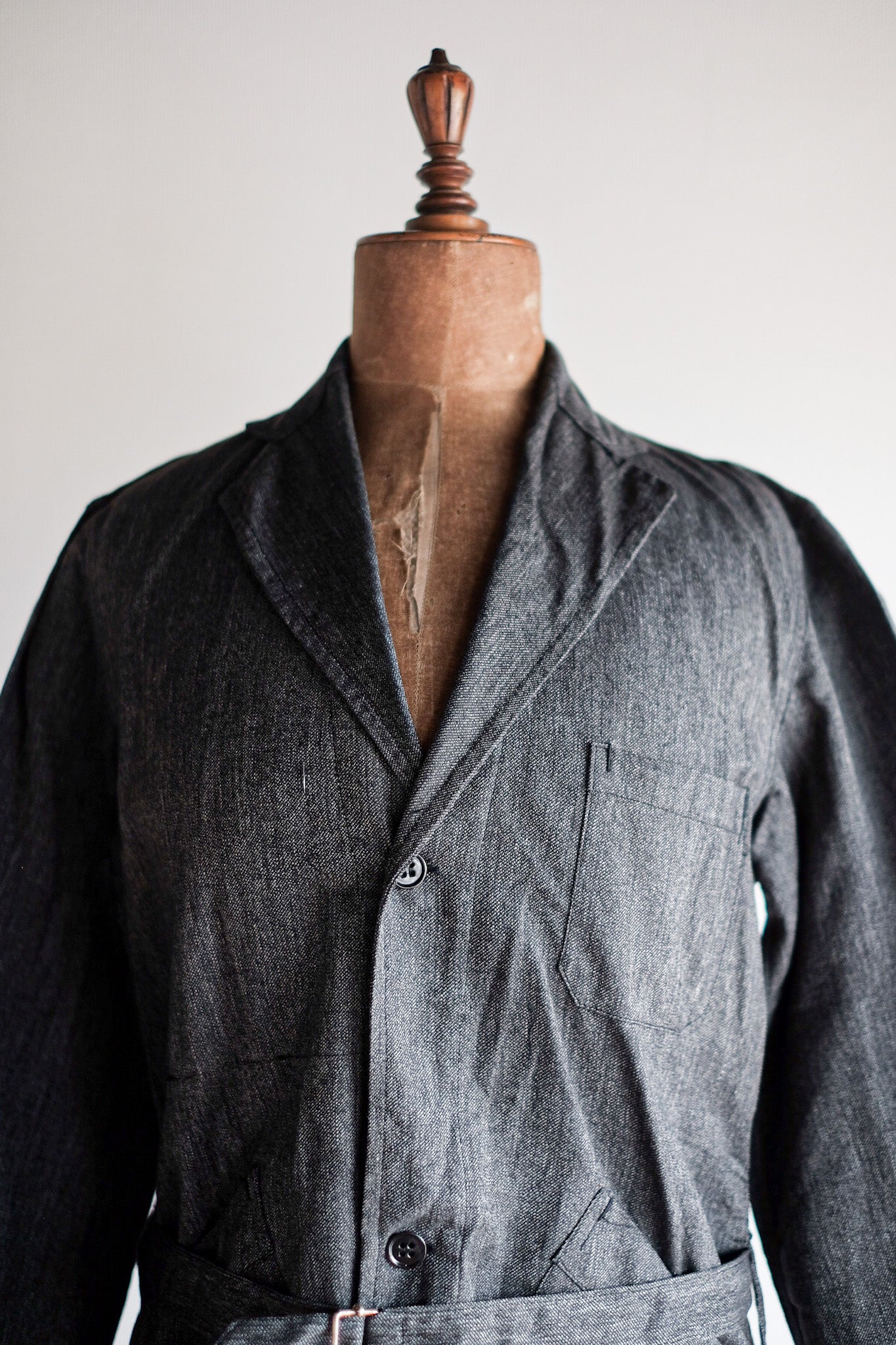 【~40's】French Vintage Black Chambray Atelier Coat “Dead Stock”