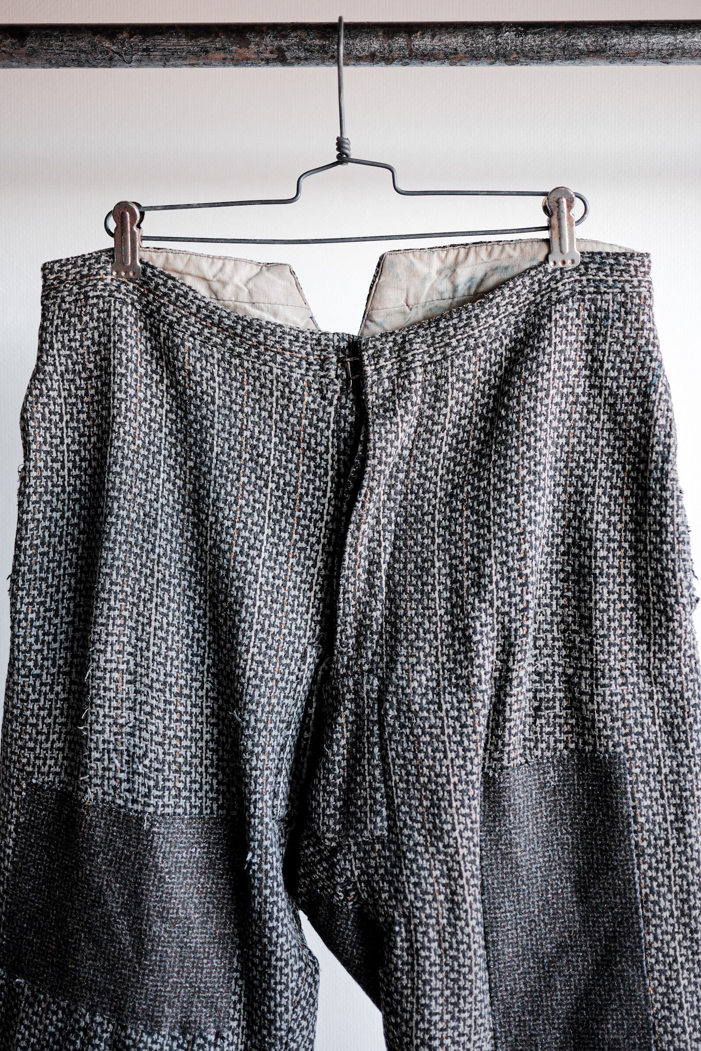 【~20's】French Vintage Homemade Wool Work Pants "Patchwork"