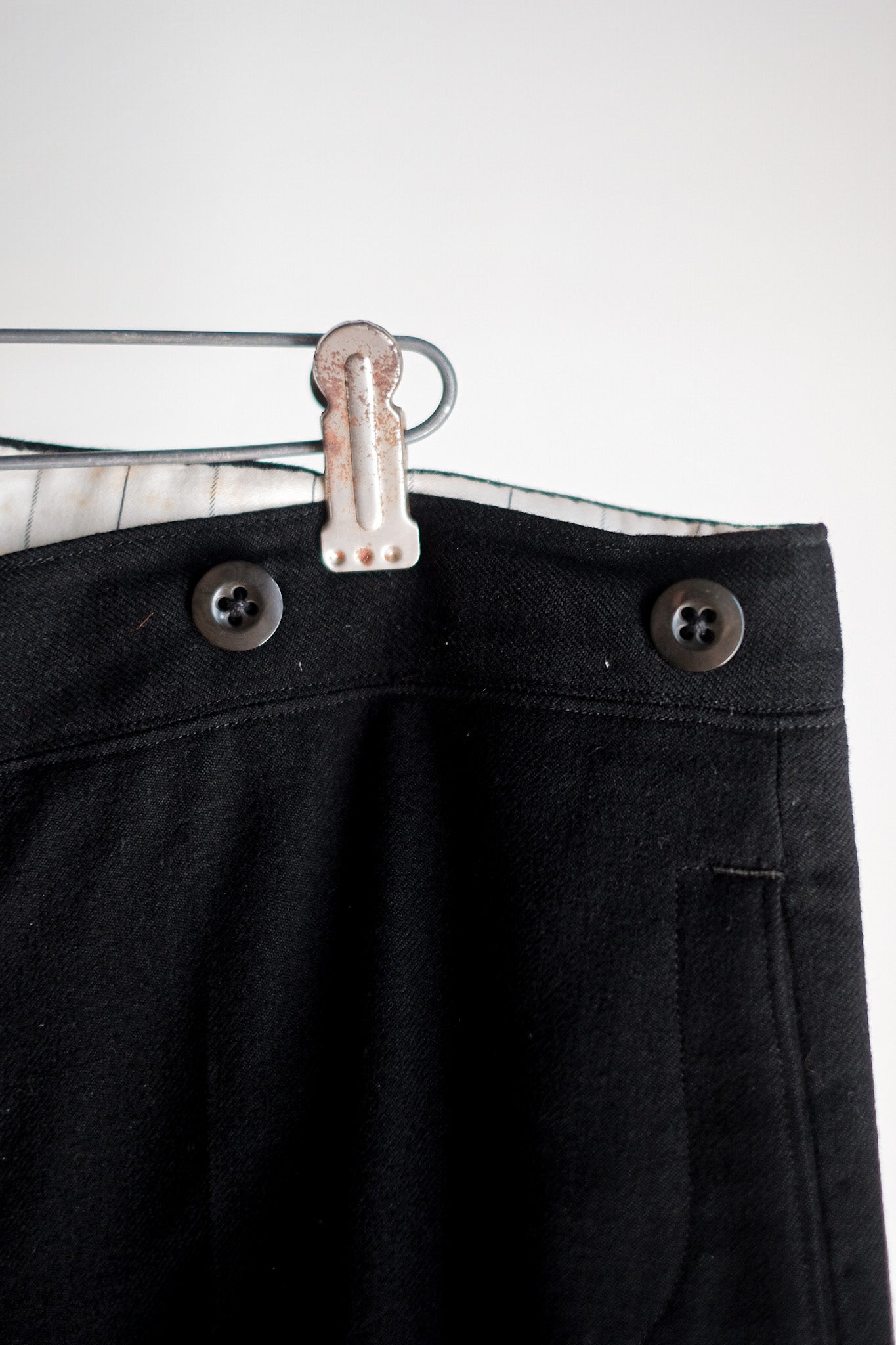 【~40's】German Vintage Black Wool Trousers