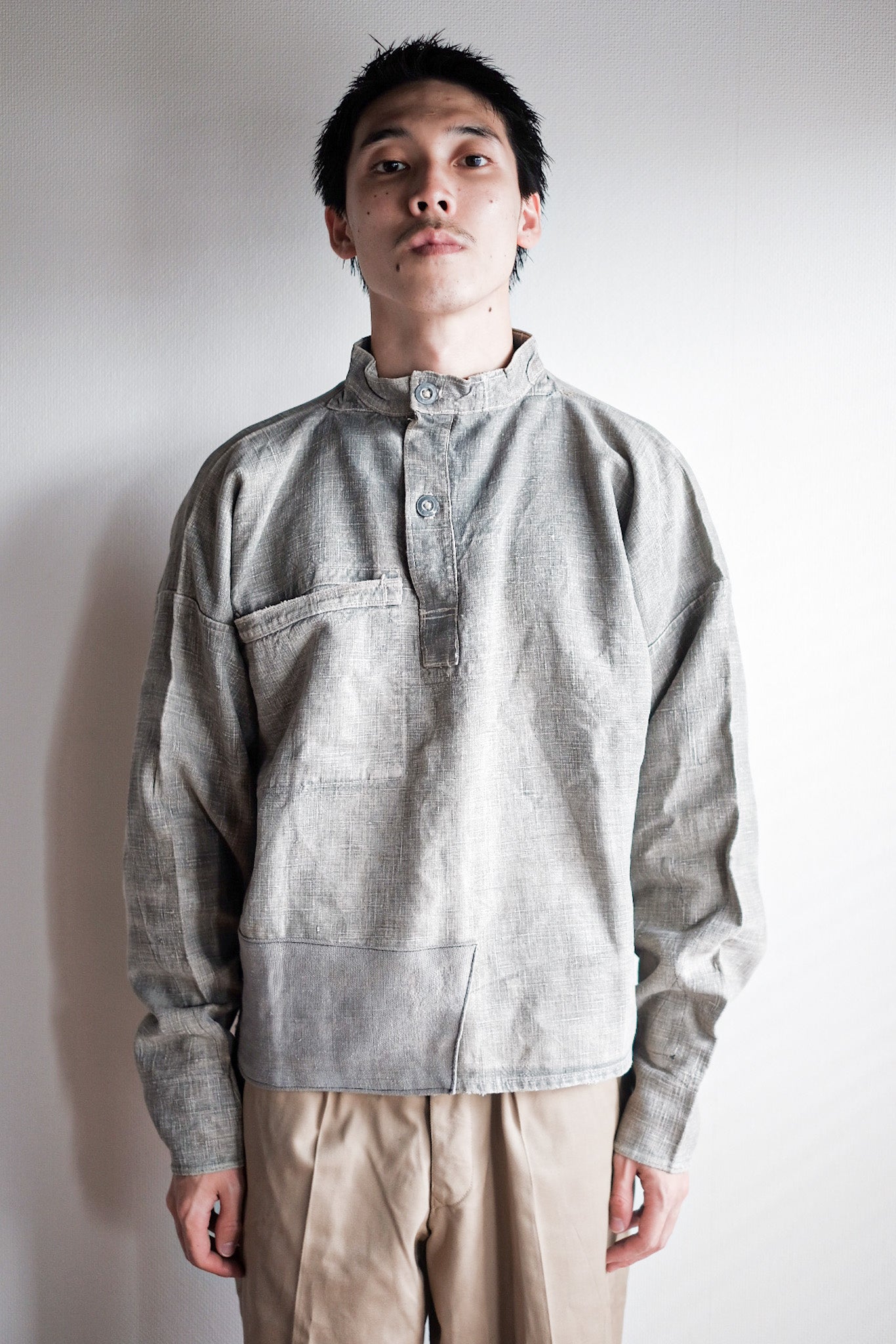 【~10's】WW1 German Navy Bourgeron Linen Smock “Feldgrau Green Grey”