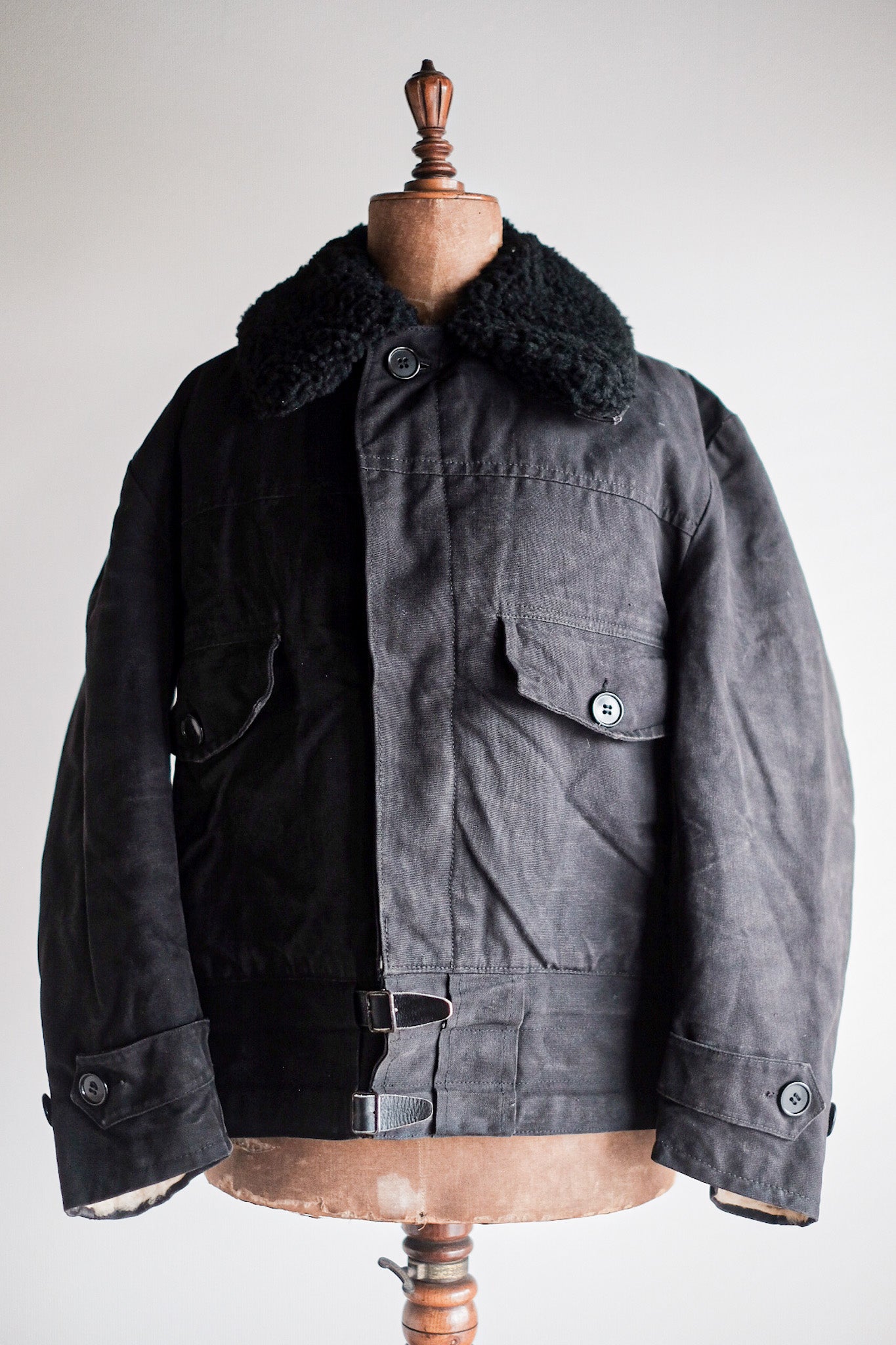 【~50’s】Swedish Army Motorcycle Jacket “Black Color”