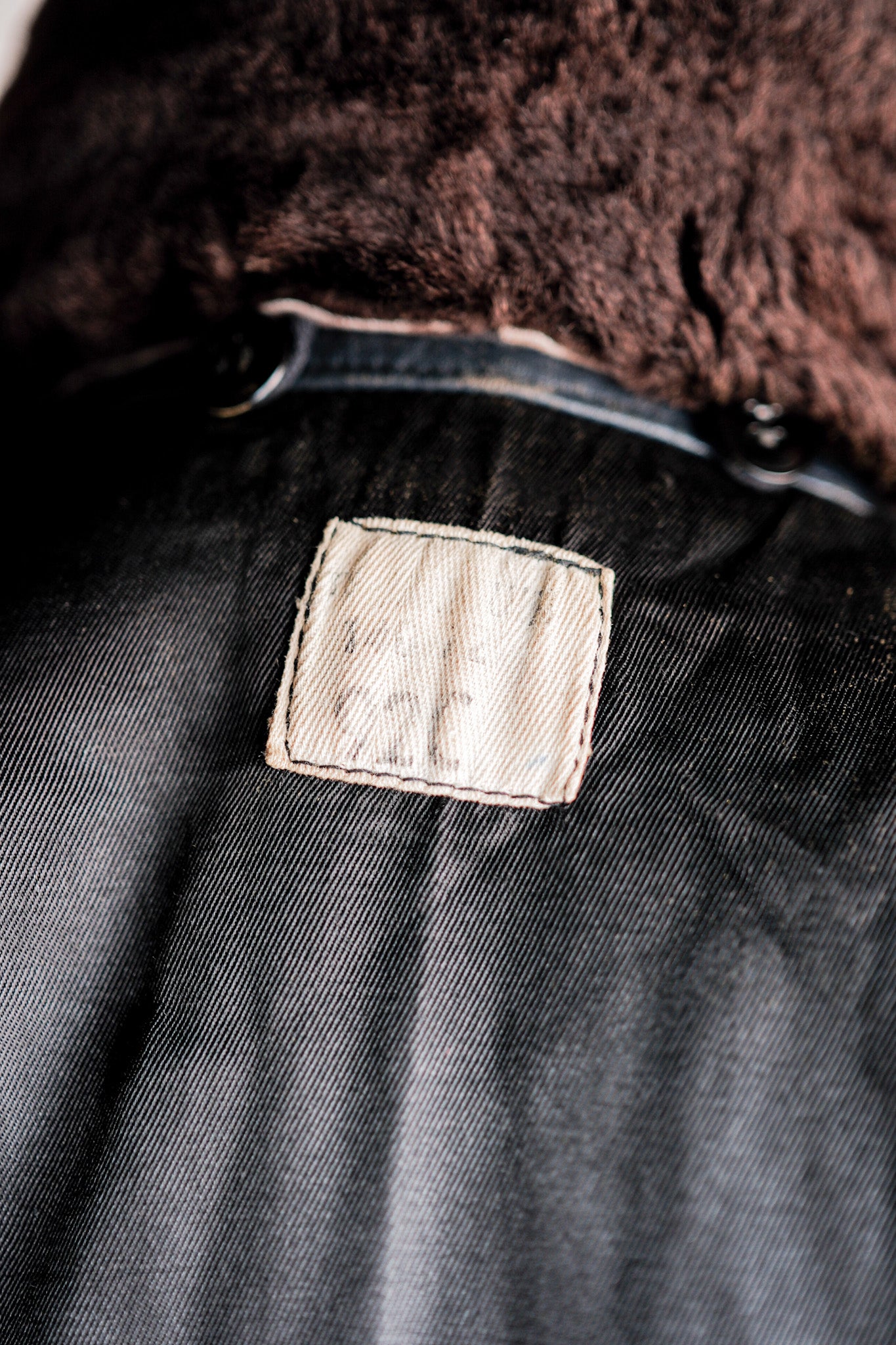 【~70's】French Air Force Pilot Leather Jacket Size.92C