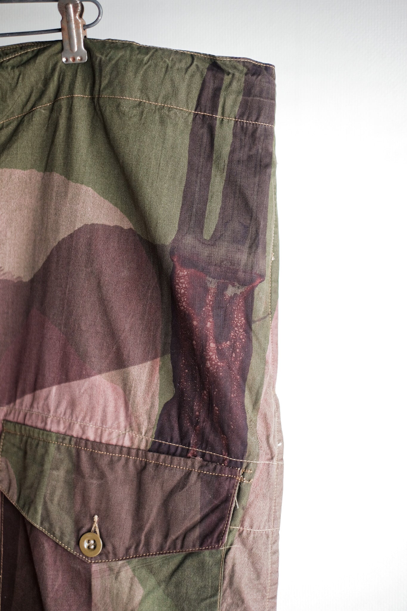 【~40's】British Army SAS Camouflaged Windproof Trousers Size.4 "Unusual Type" "Dead Stock"