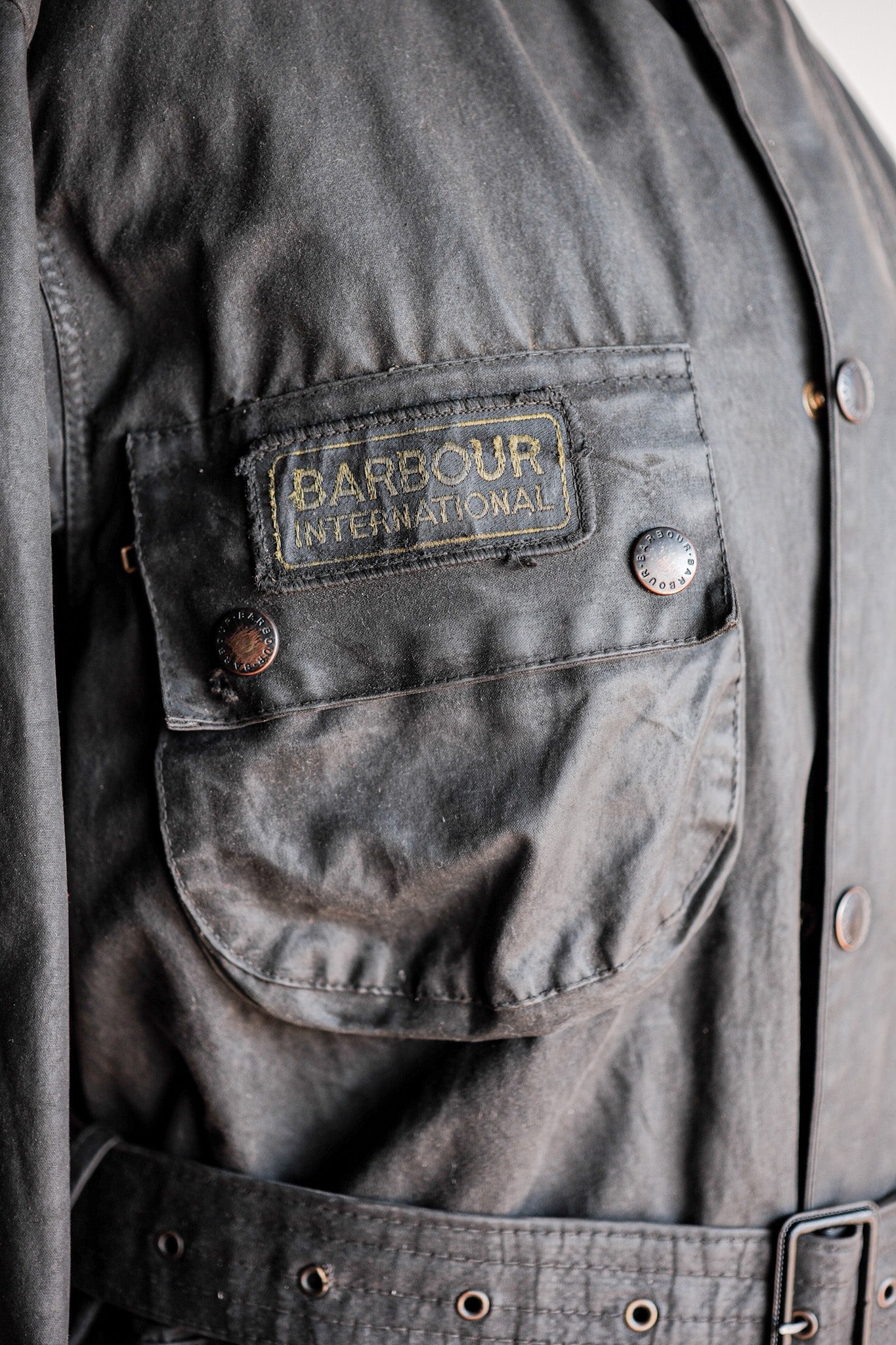 【~80's】Vintage Barbour "INTERNATIONAL SUIT" With Liner 2 Crest Size.40