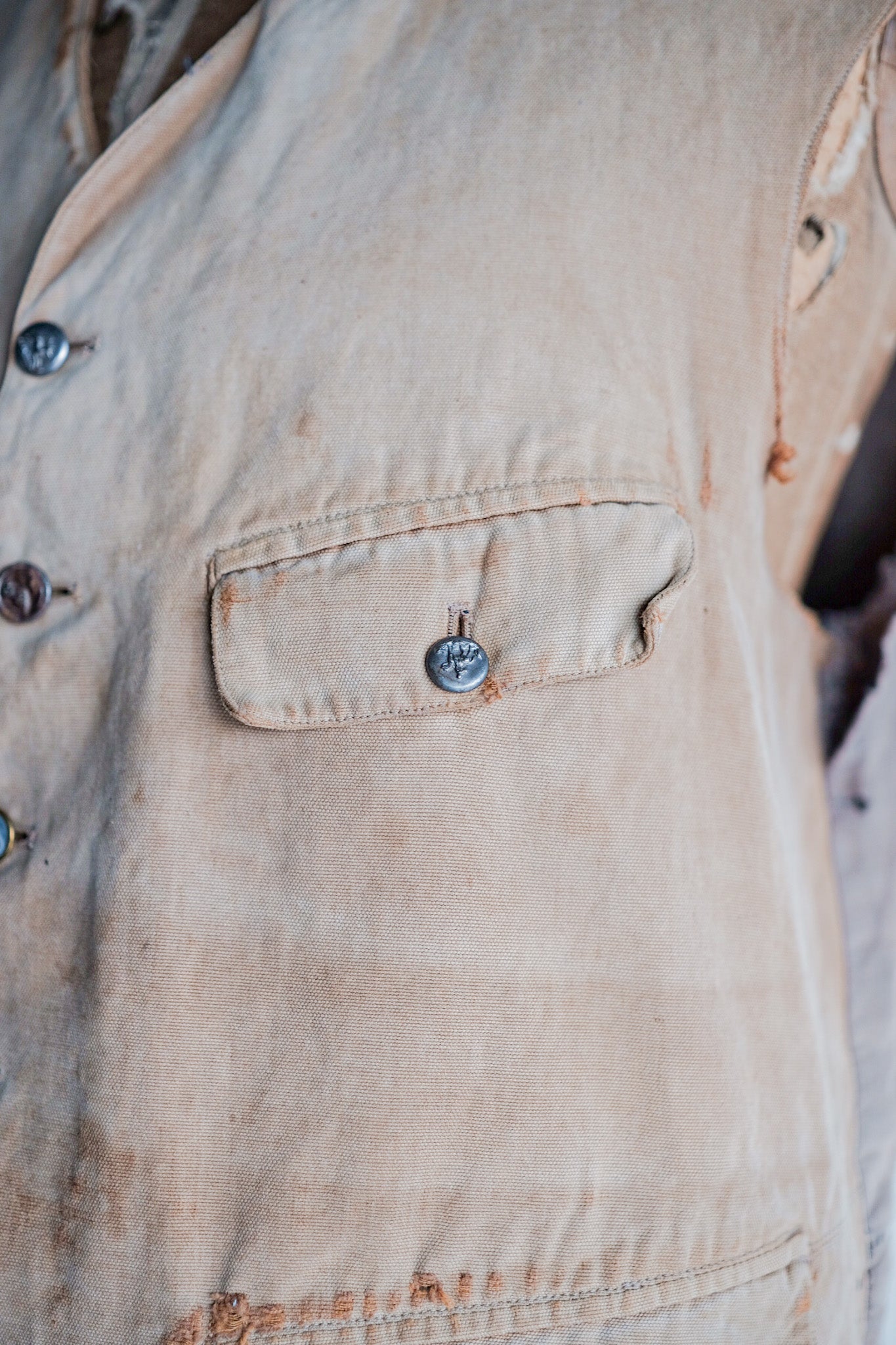 【~30's】French Vintage Cotton Hunting Gilet