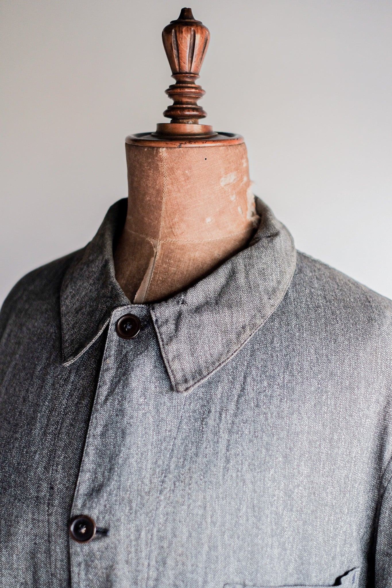 【~40's】French Vintage Black Chambray Atelier Coat