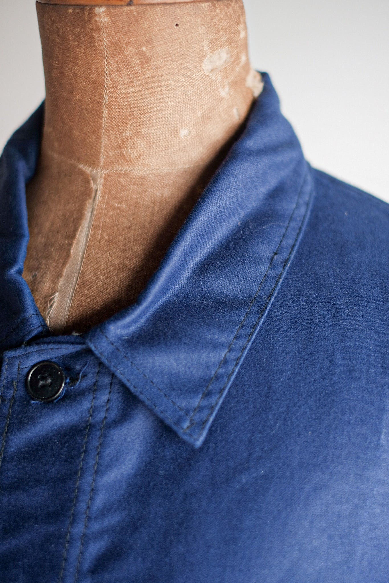 【~60's】French Vintage Blue Moleskin Work Jacket "Dead Stock"