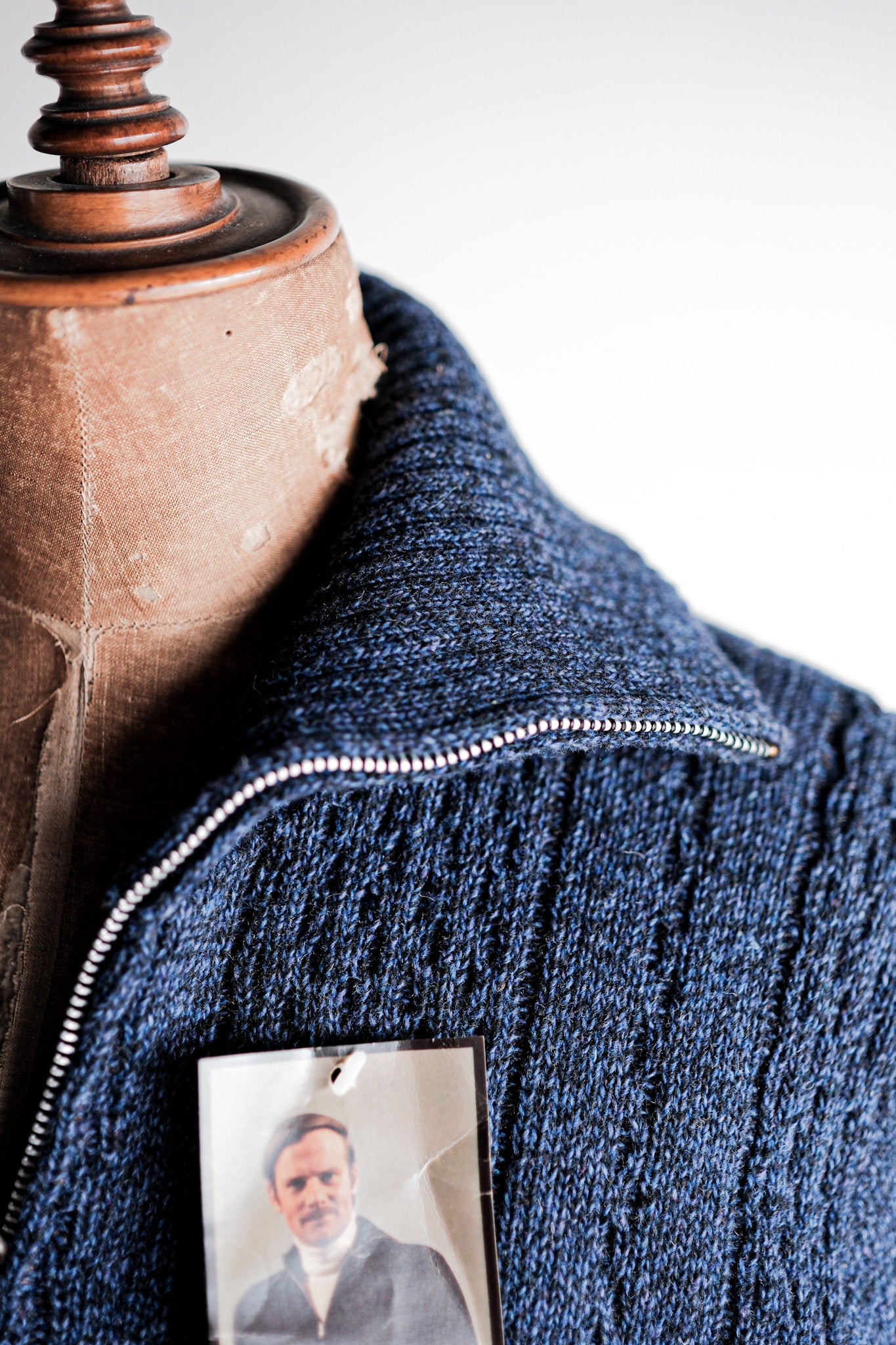 【~60's】French Vintage Full Zip Wool Cardigan "Dead Stock"