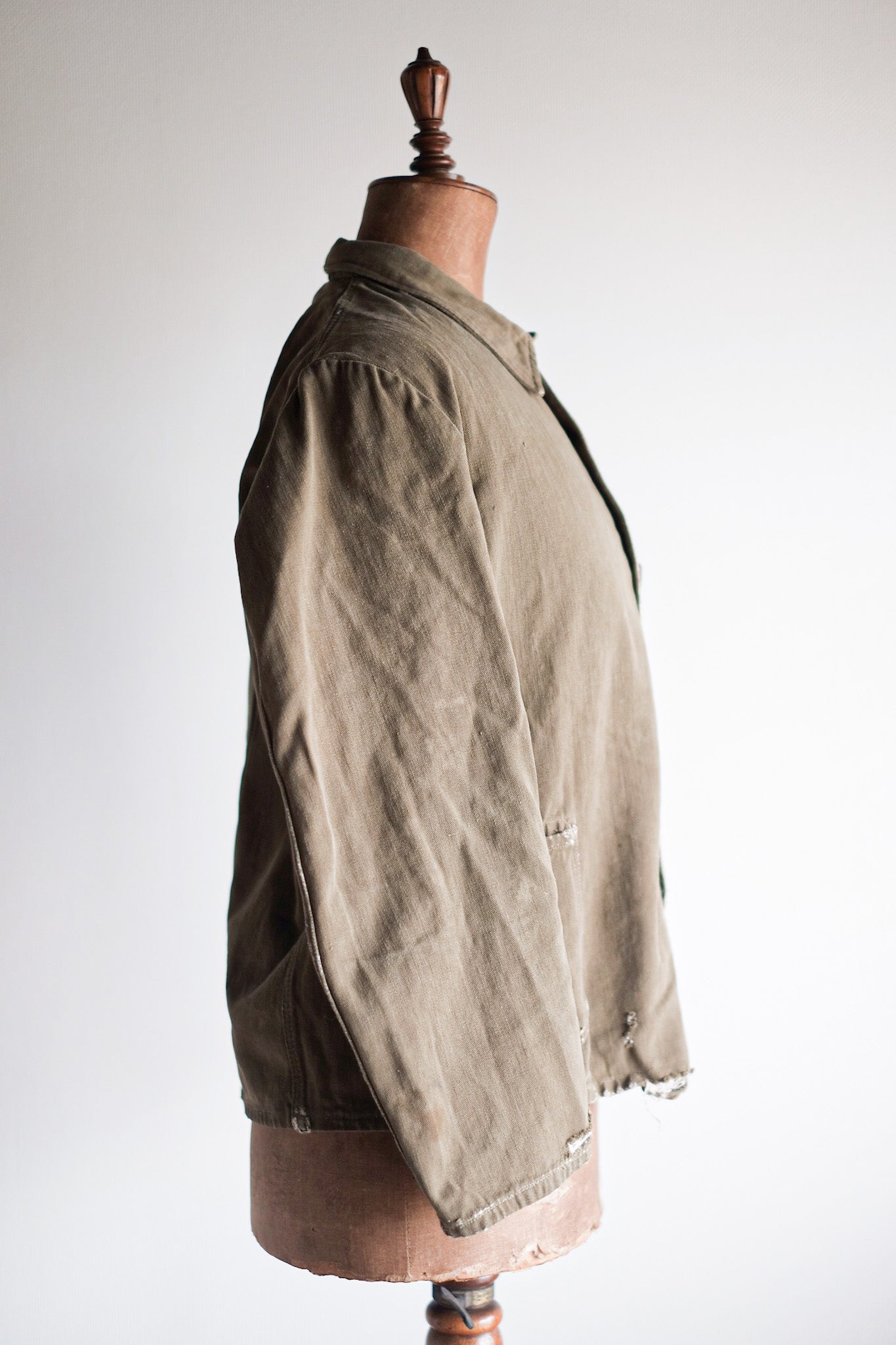 【~30's】German Vintage Green Cotton Work Jacket
