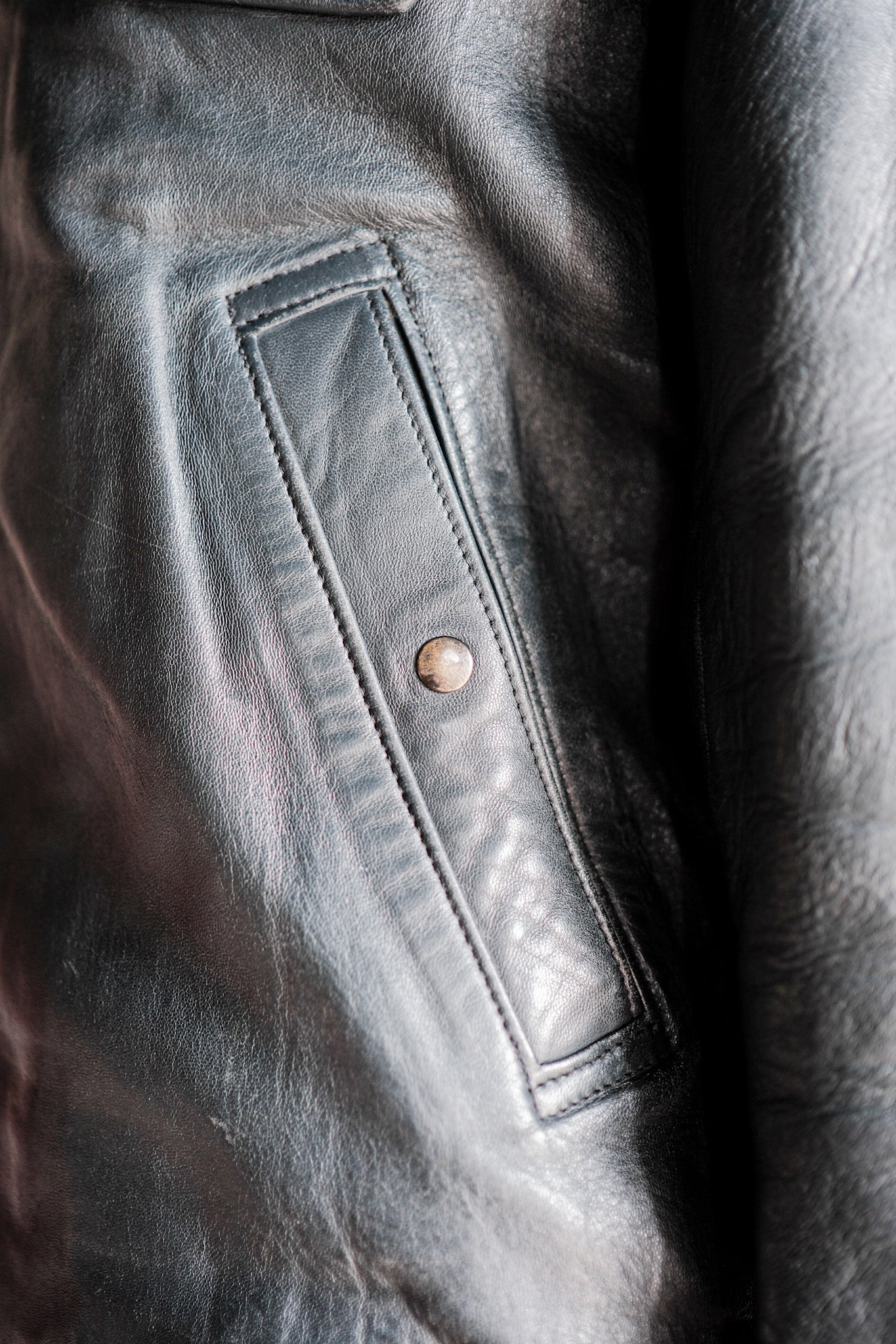 【~70's】French Air Force Pilot Leather Jacket Size.44