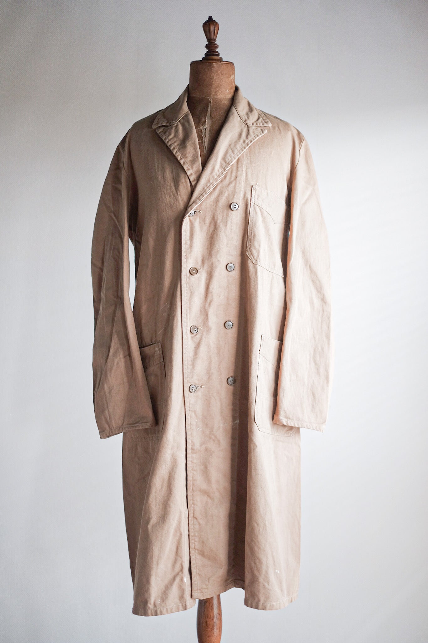 【~50's】Dutch Vintage Double Breasted Cotton Work Coat