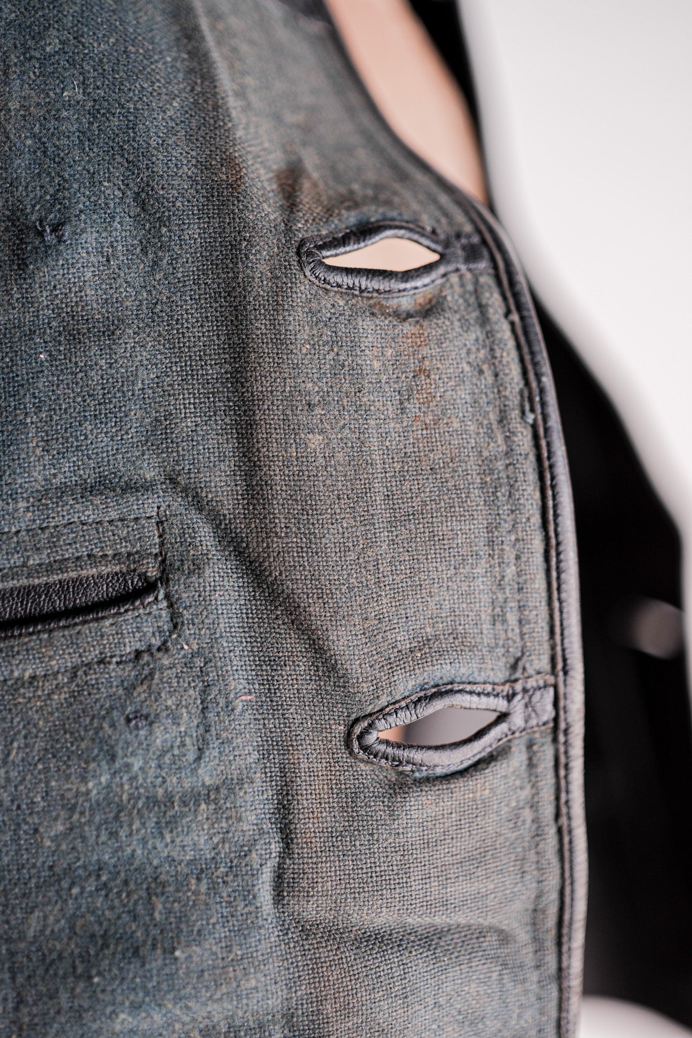【~40's】Swedish Vintage Double Breasted Leather Jacket