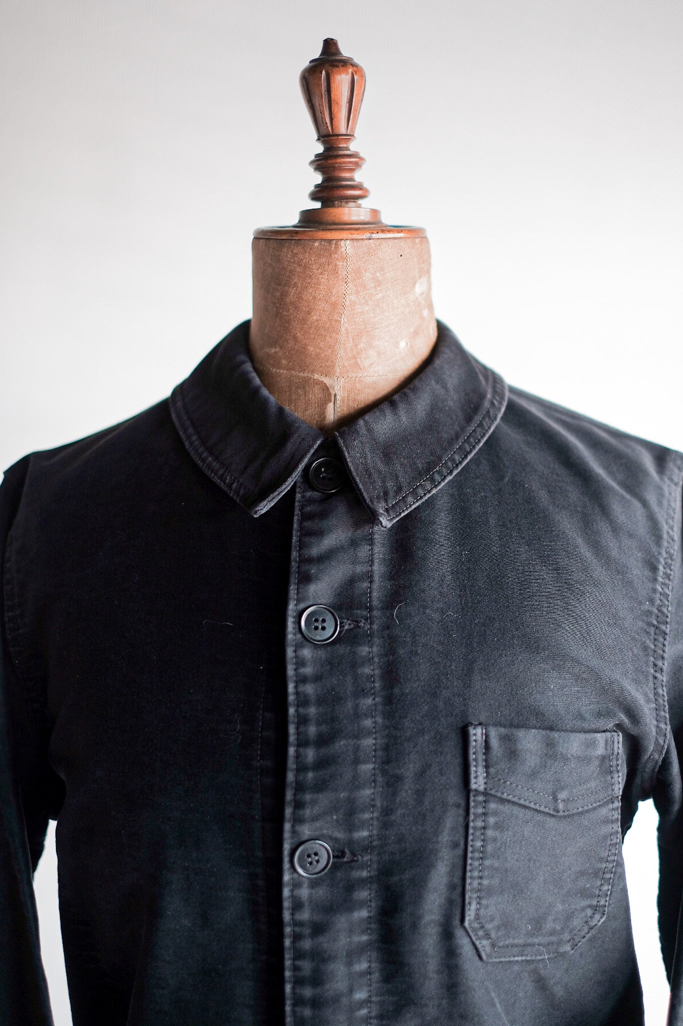 【~50's】French Vintage Black Moleskin Work Jacket