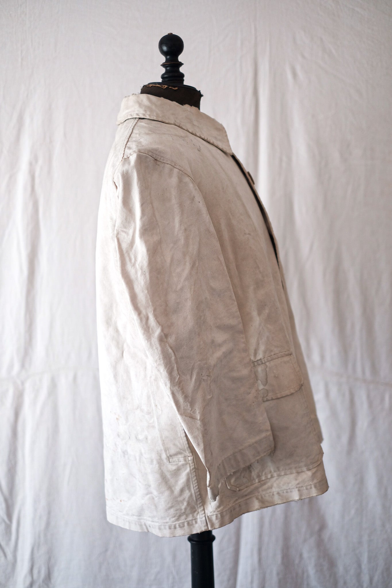 【~40's】French Vintage White Cotton Hunting Jacket