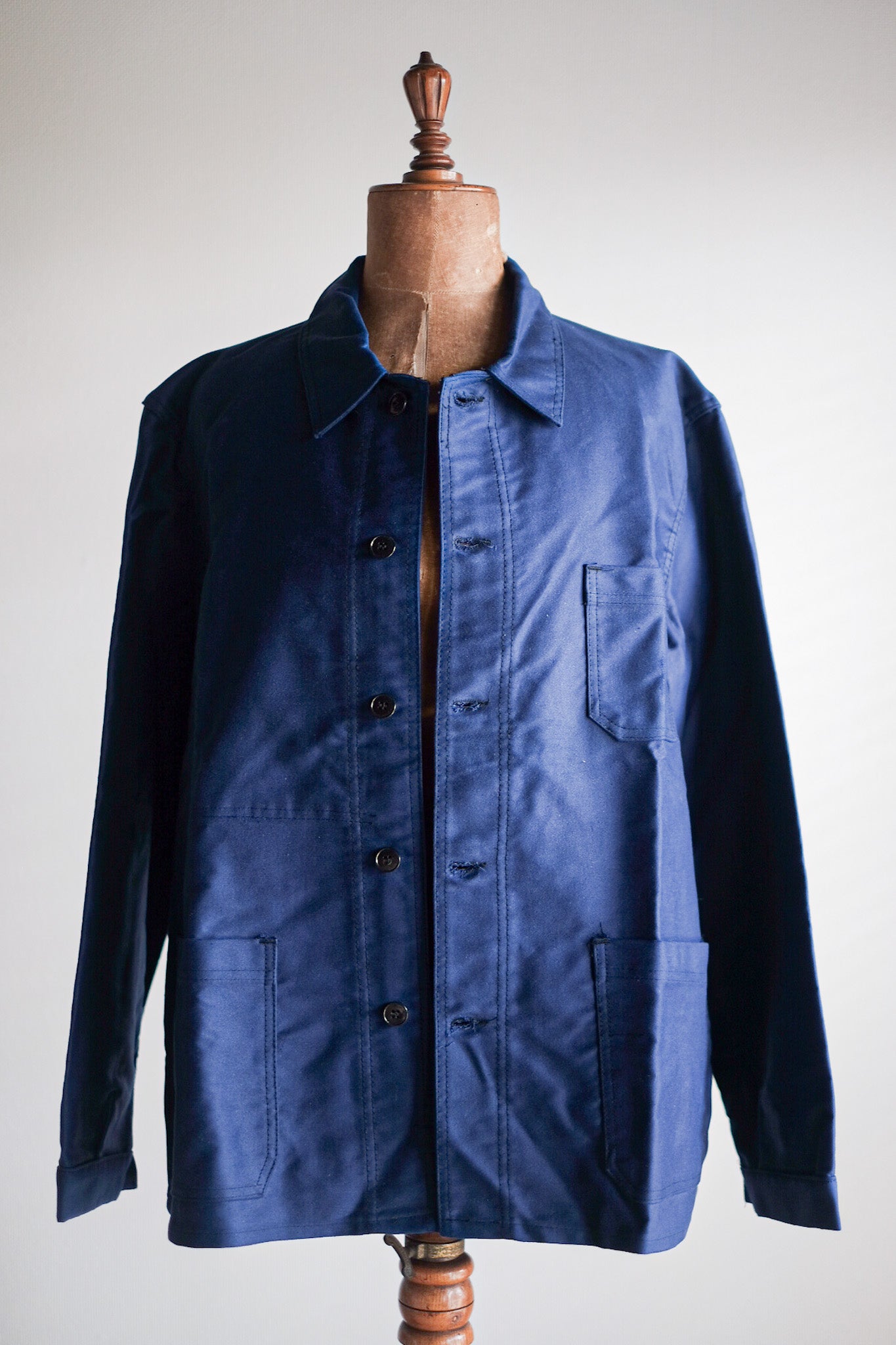 【~60's】French Vintage Blue Moleskin Work Jacket "Dead Stock"