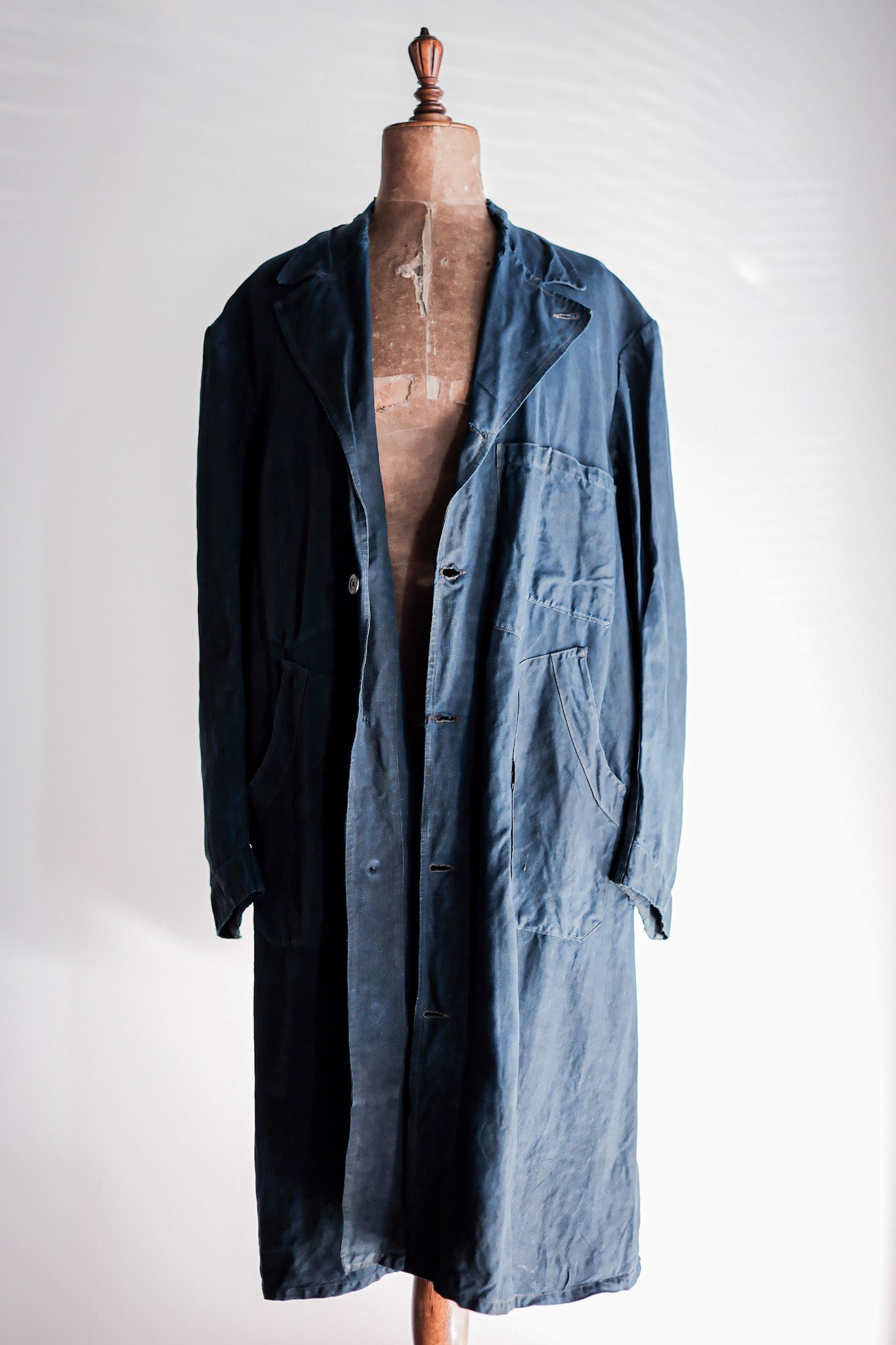 【Early 20th C】French Antique Indigo Linen Maquignon Coat
