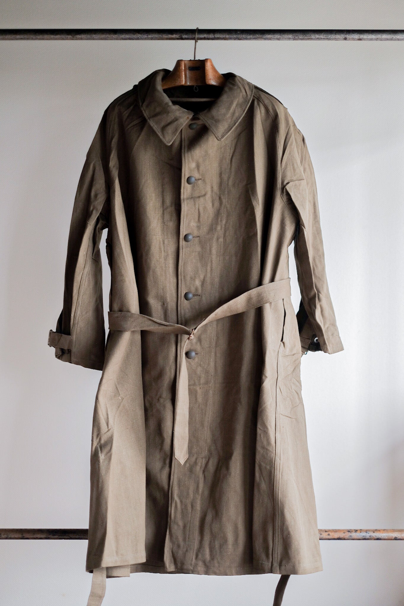 【~50's】French Army M35 Motorcycle Coat "Cotton Linen Type" "Dead Stock"