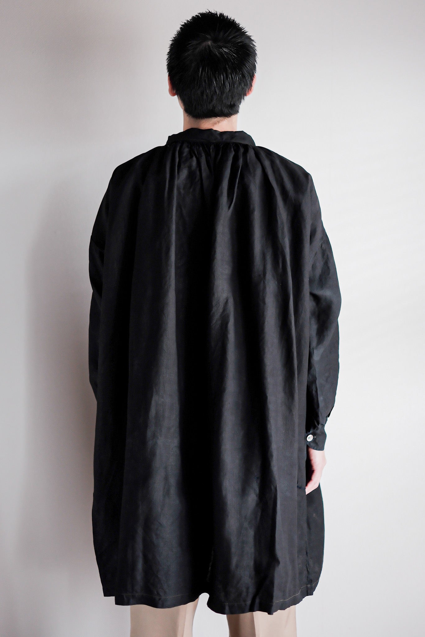 【Early 20th C】French Antique Indigo Linen Smock "Biaude"