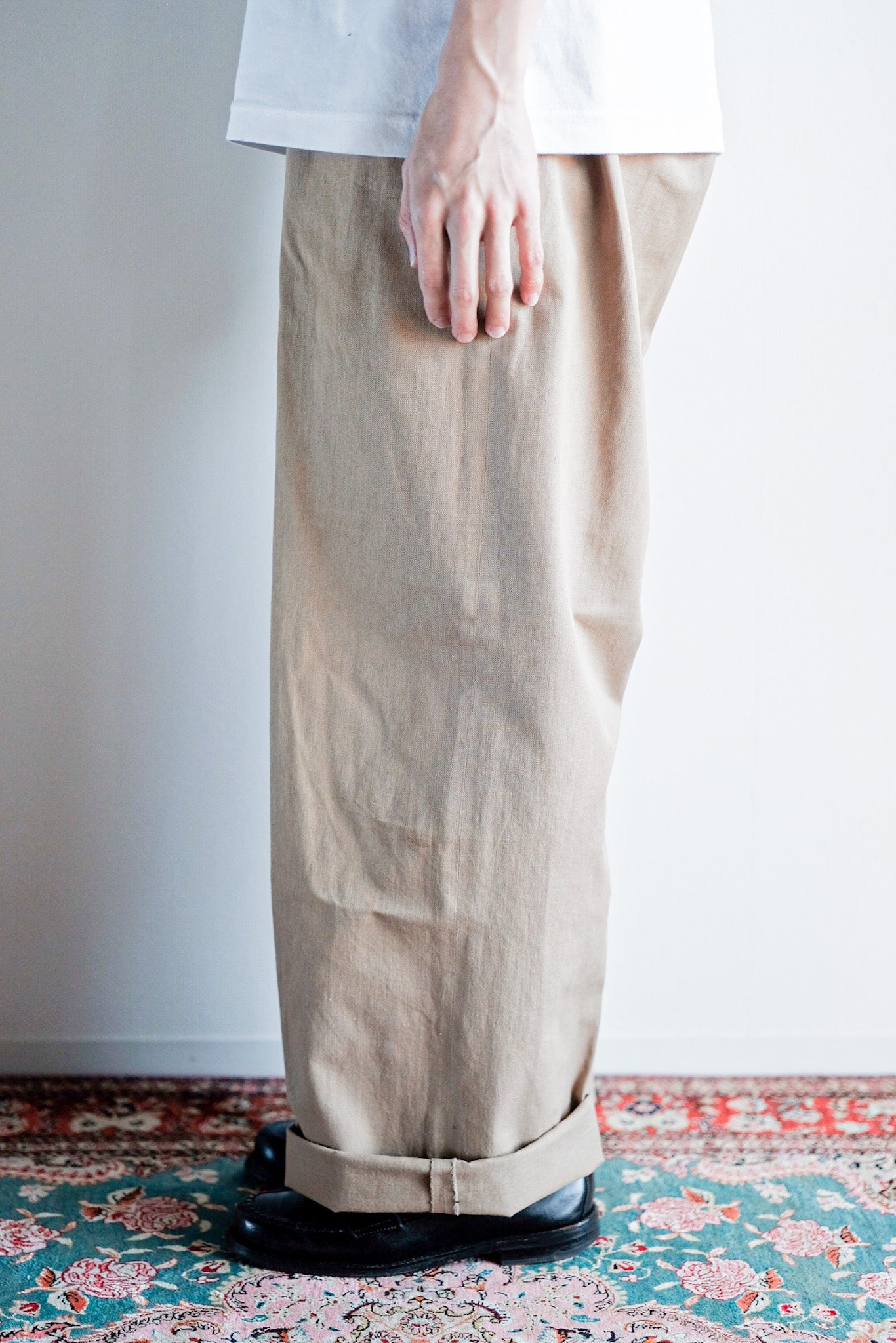 【 ~ 50's 】กางเกงขายาวผ้าฝ้ายวินเทจฝรั่งเศส