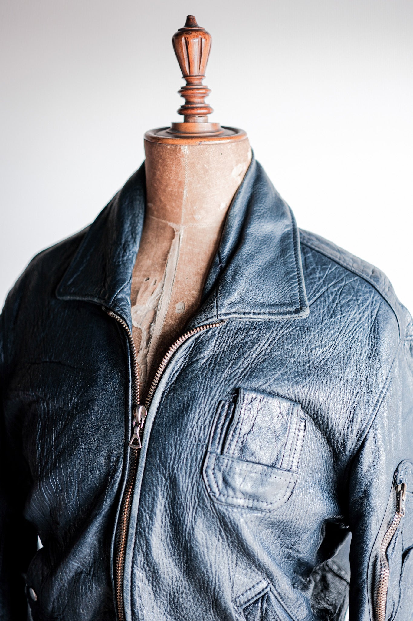 【~70's】French Air Force Pilot Leather Jacket