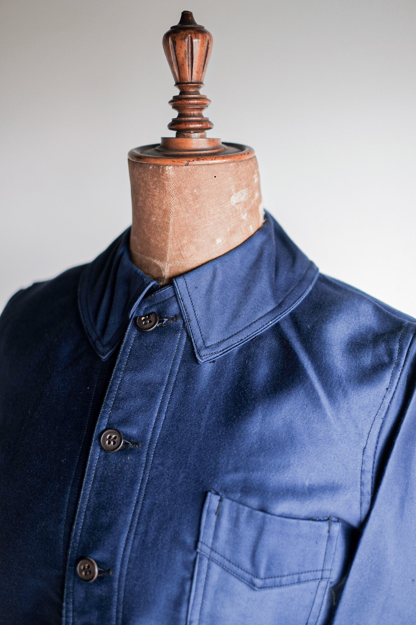【~40's】French Vintage Blue Moleskin Work Jacket "Dead Stock"