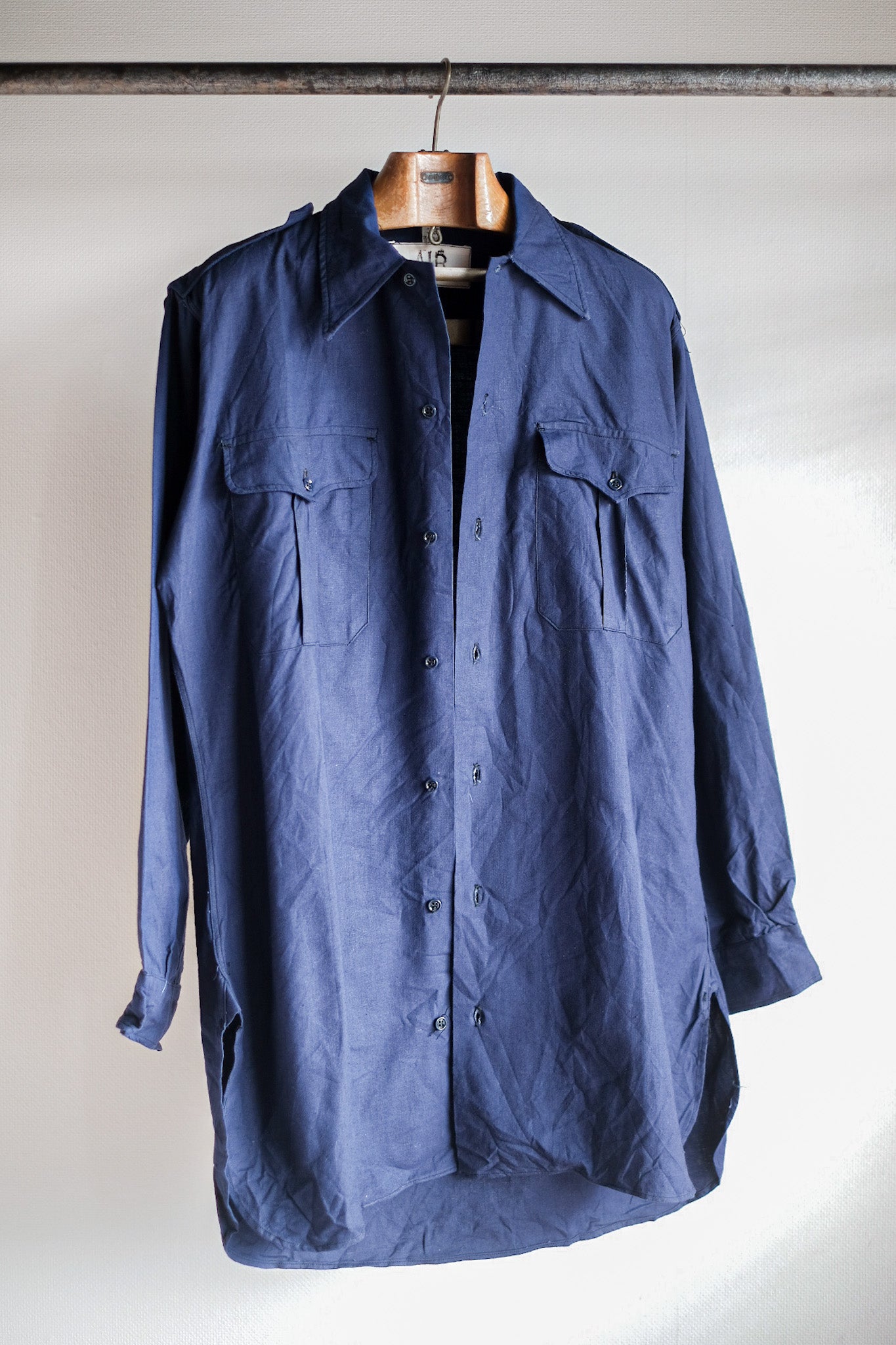 【~50's】French Air Force Indigo Metis Shirt "Dead Stock"