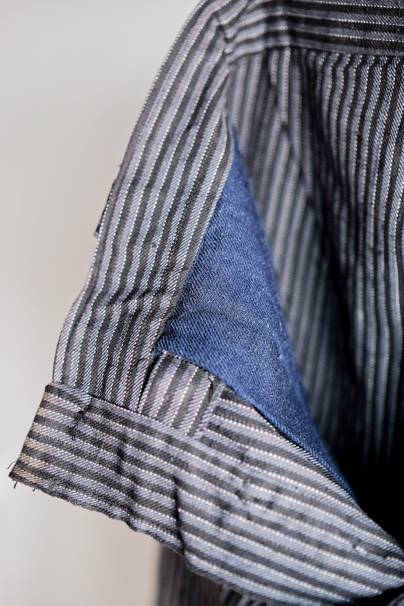 【~40's】French Vintage Cotton Striped Work Pants "Dead Stock"