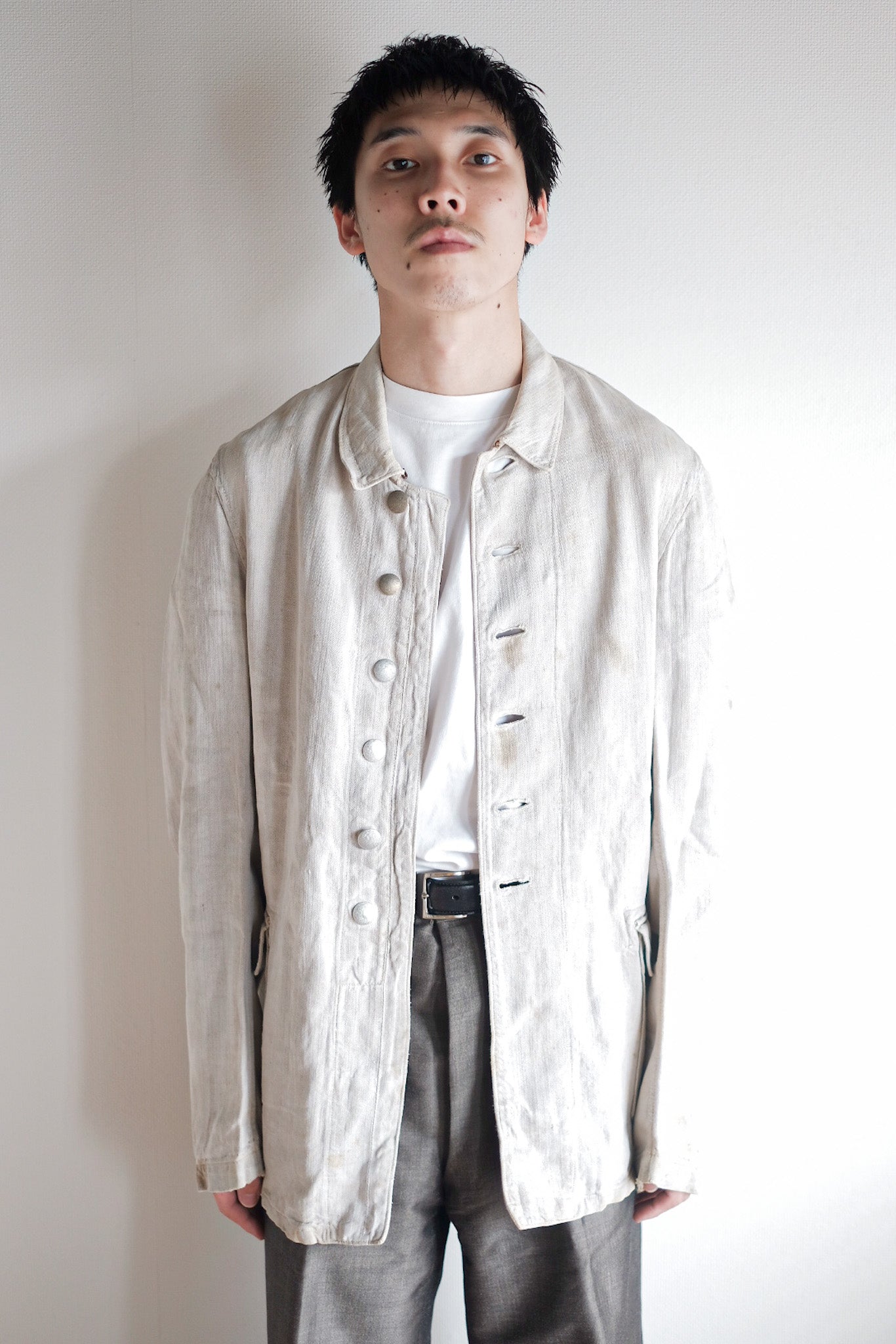 【~30's】WW2 German Army Drillich HBT Linen Jacket