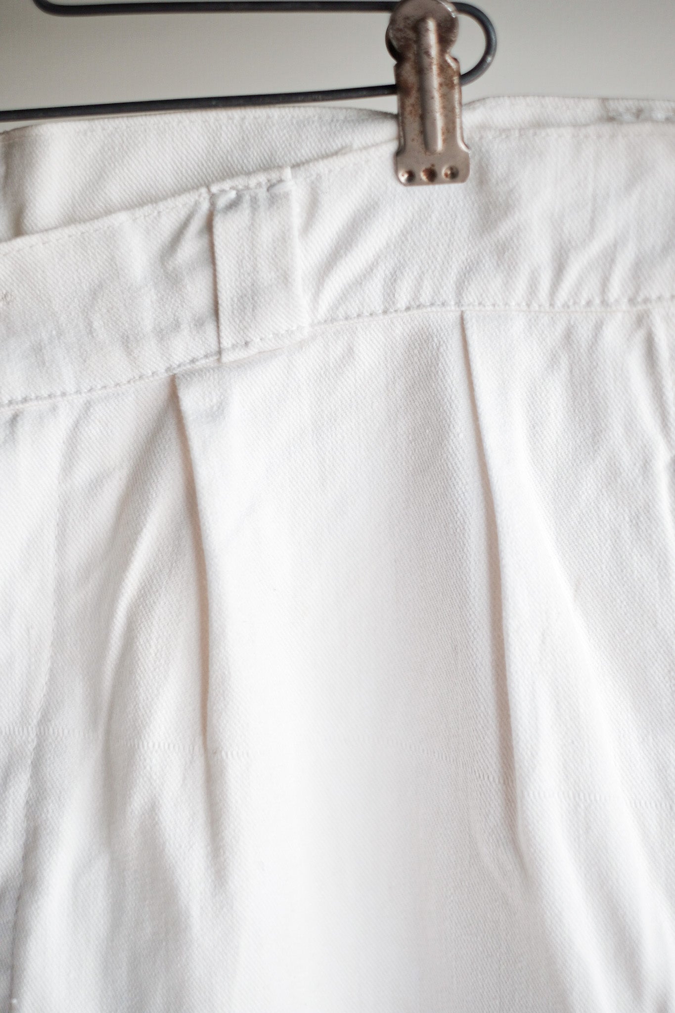 【~50's】French Army White Cotton Trousers Size. 84