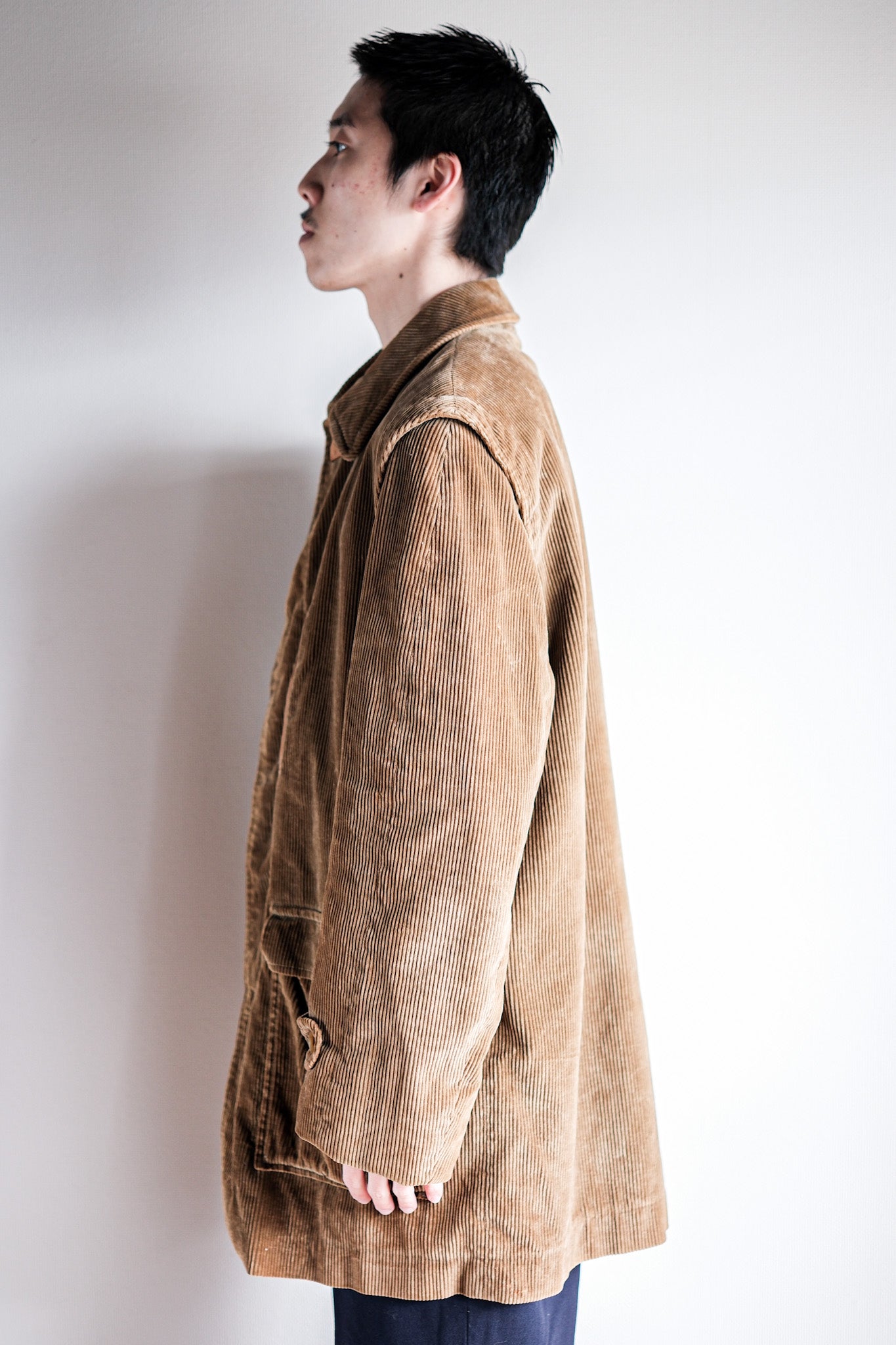 【~80's】Old INVERTERE Brown Corduroy Jacket With Chin Strap