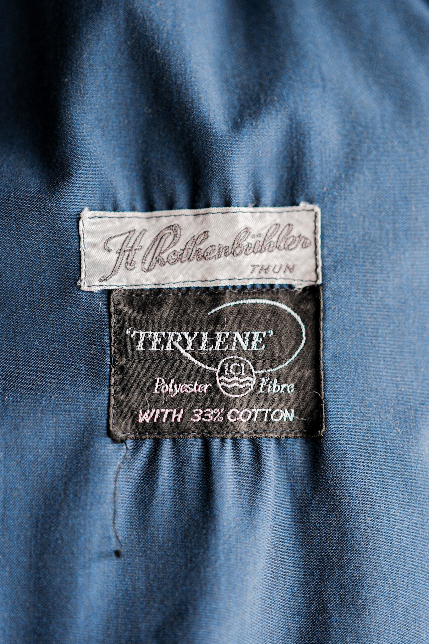 【~50's】German Vintage Blue Cotton × Polyester Hooded Jacket