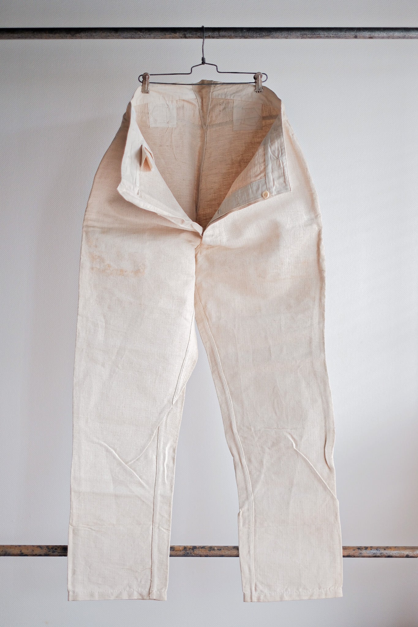 【~30's】French Army Bourgeron HBT Linen Pant "Dead Stock"