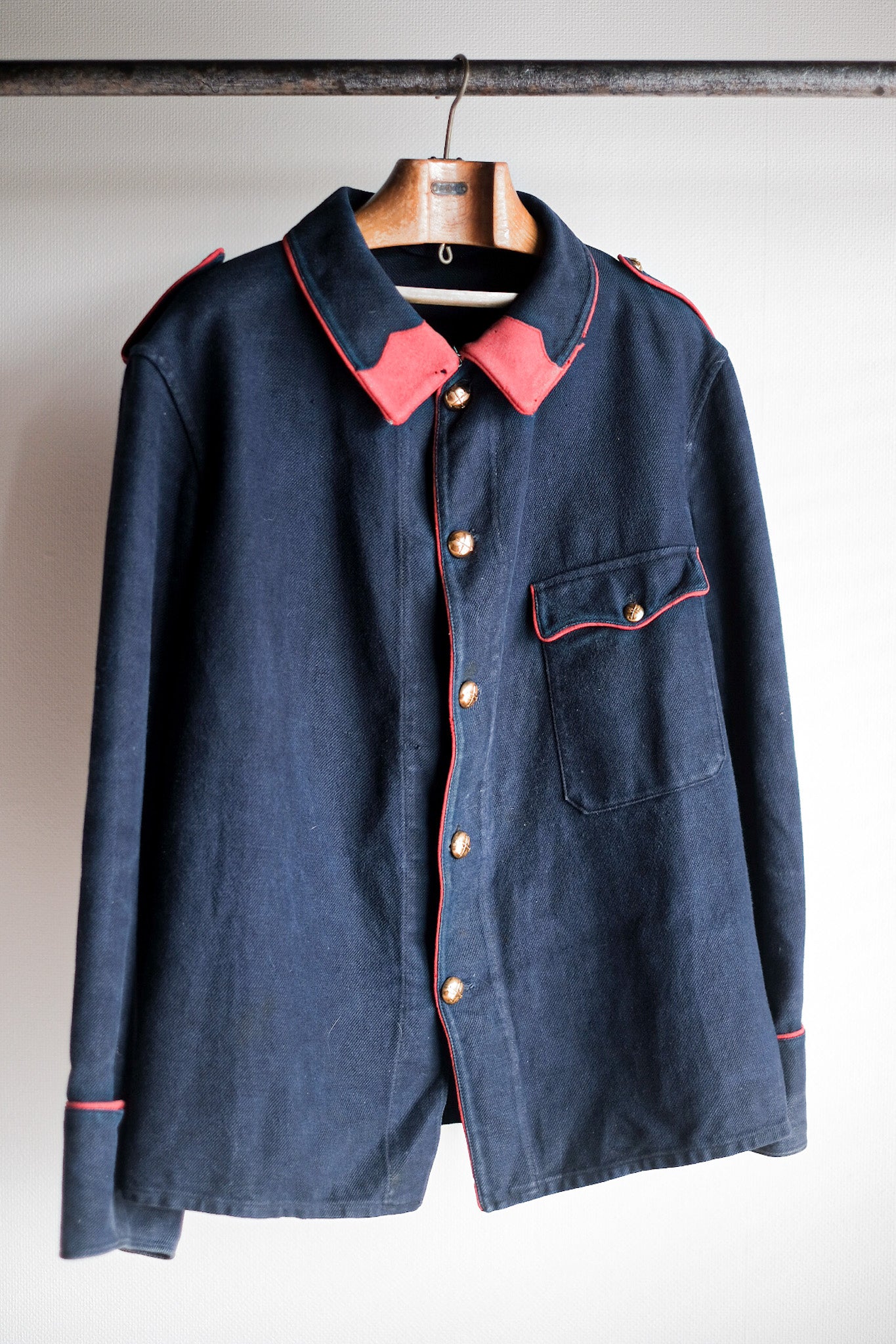 【~30's】French Vintage Indigo Cotton Twill Firefighter Jacket