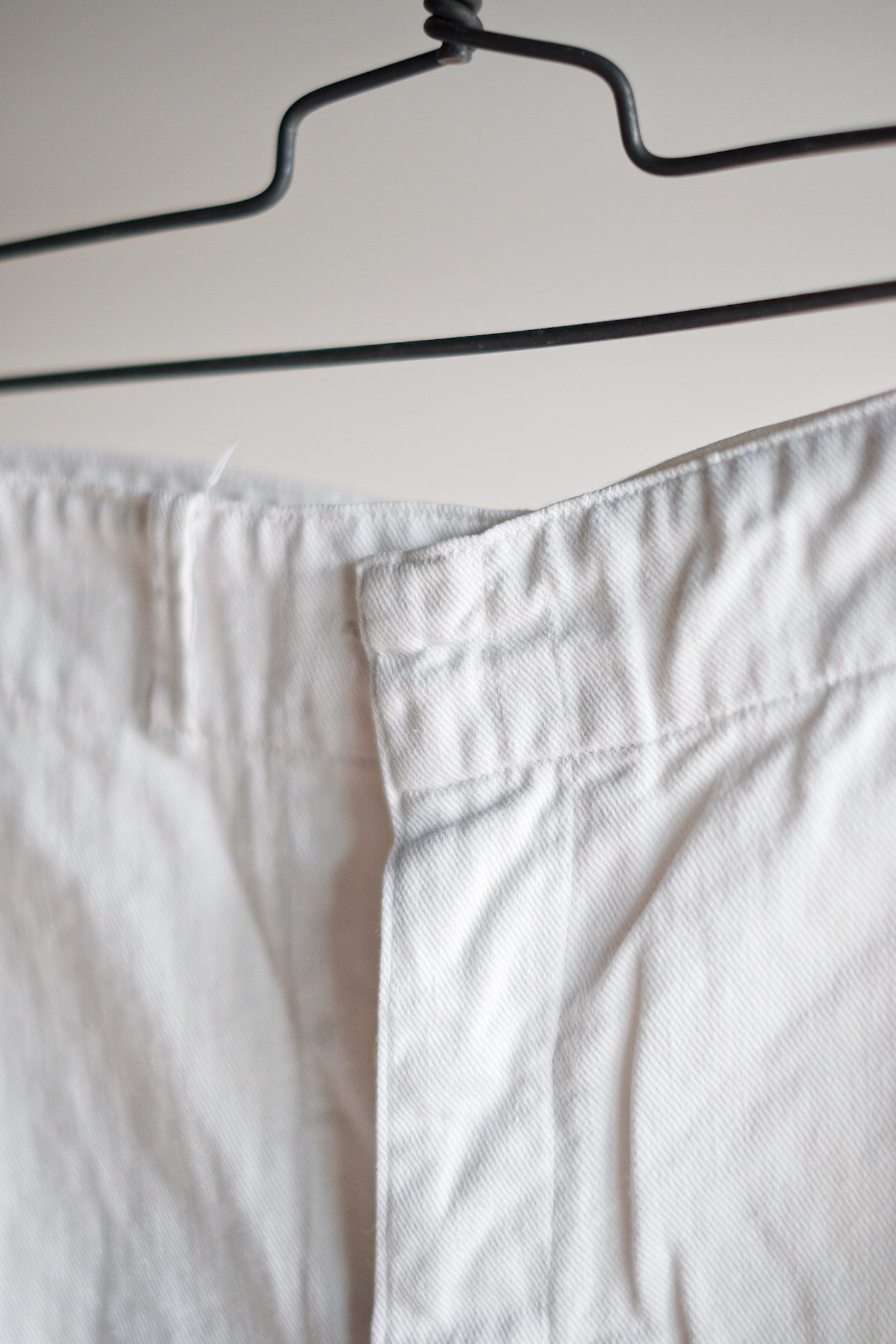 【~40's】German Vintage White Cotton Work Pants
