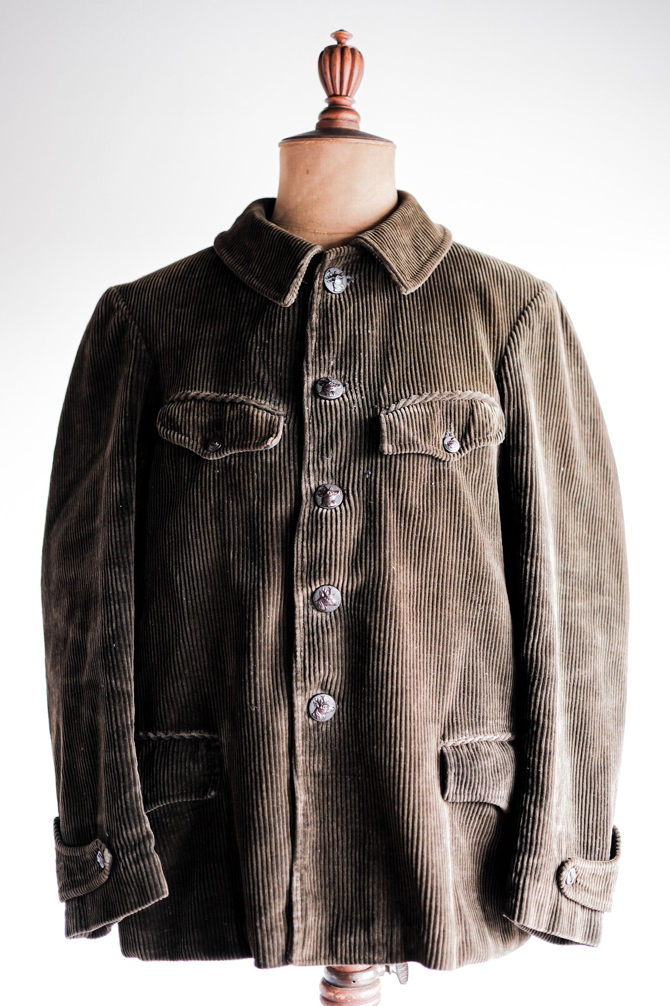 【~40's】French Vintage Brown Corduroy Hunting Jacket