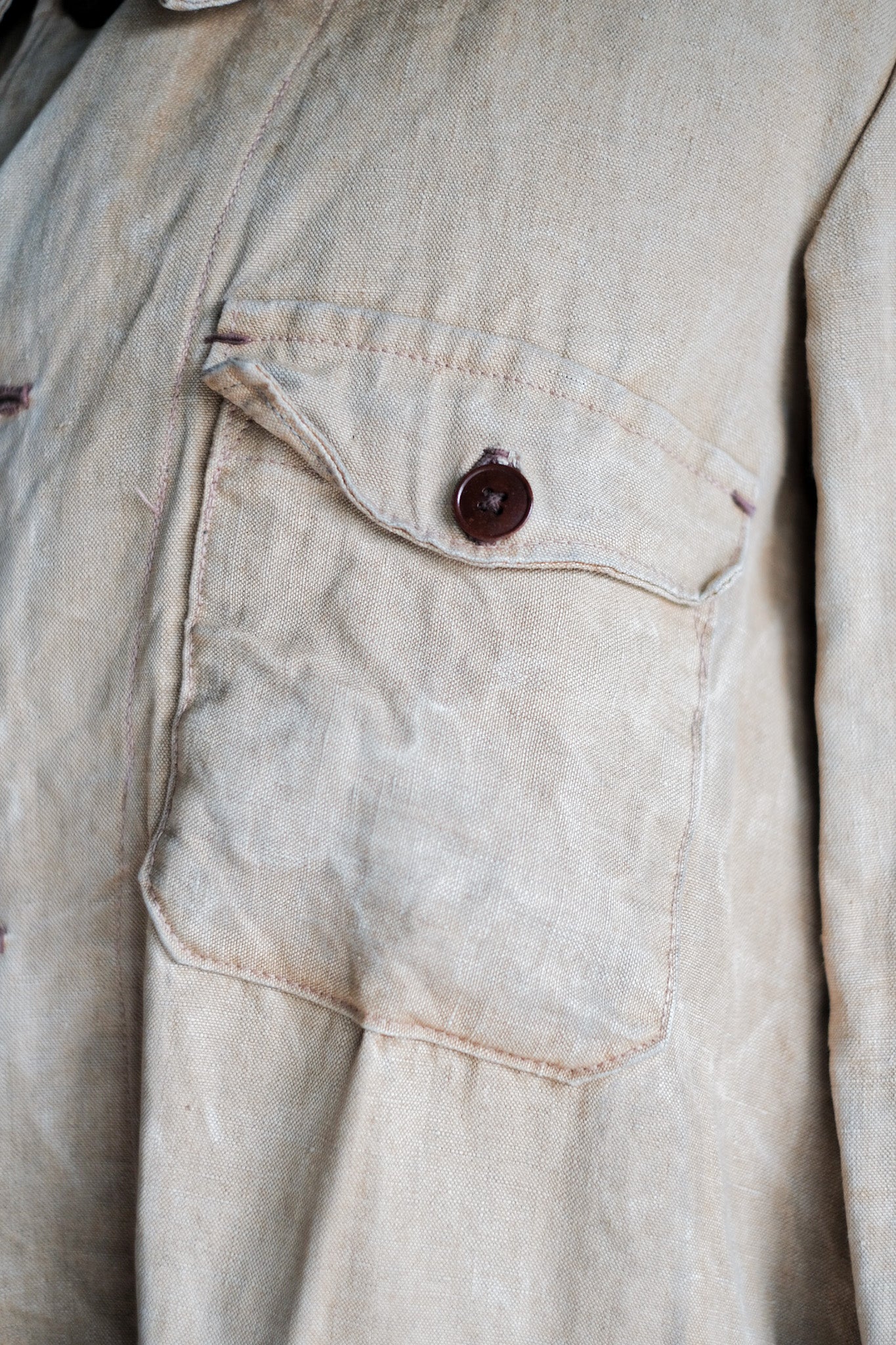 【~30's】French Vintage Linen Hunting Jacket