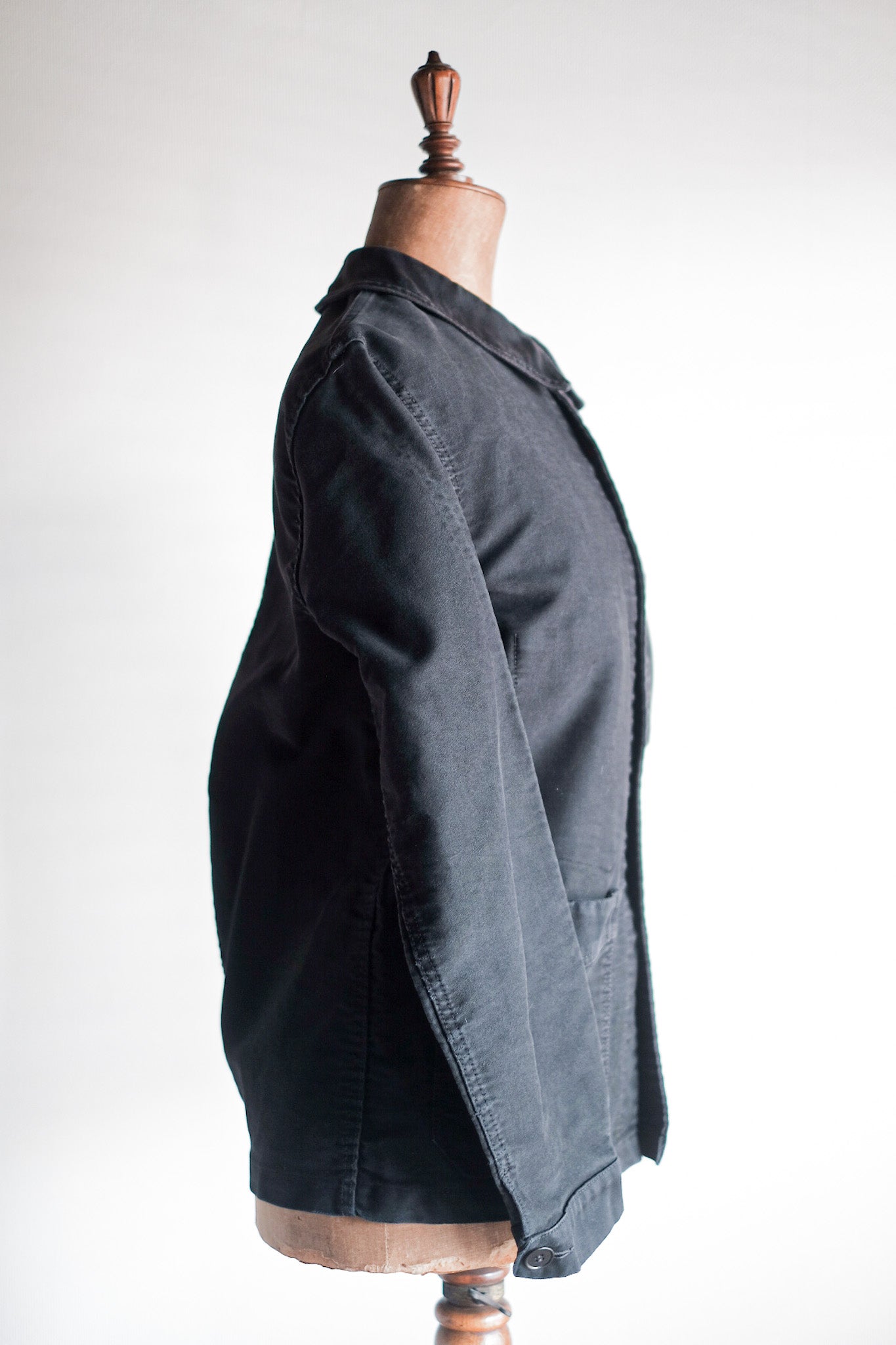 【~50's】French Vintage Black Moleskin Work Jacket