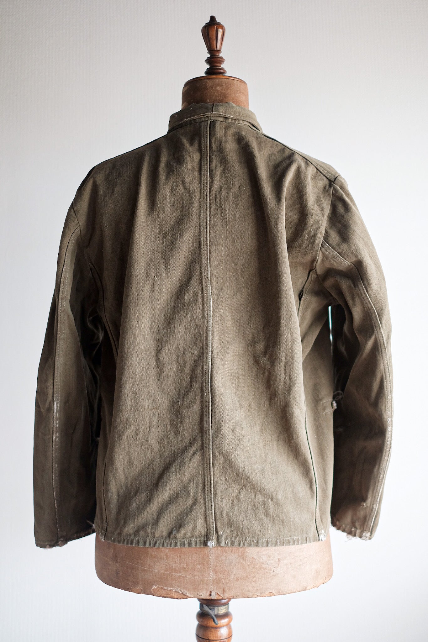 【~30's】German Vintage Green Cotton Work Jacket