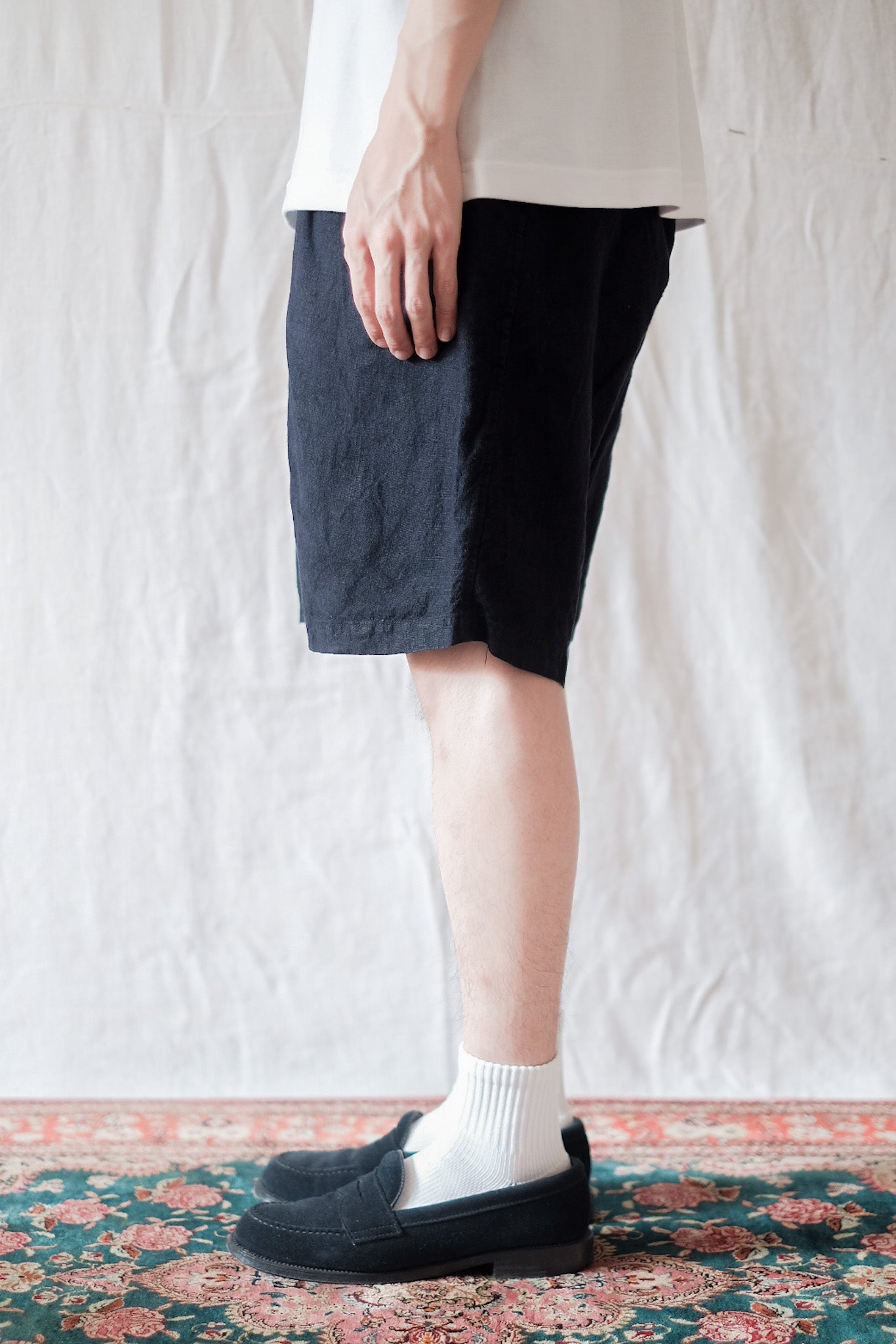 【~40's】French Vintage Indigo Linen Work Shorts