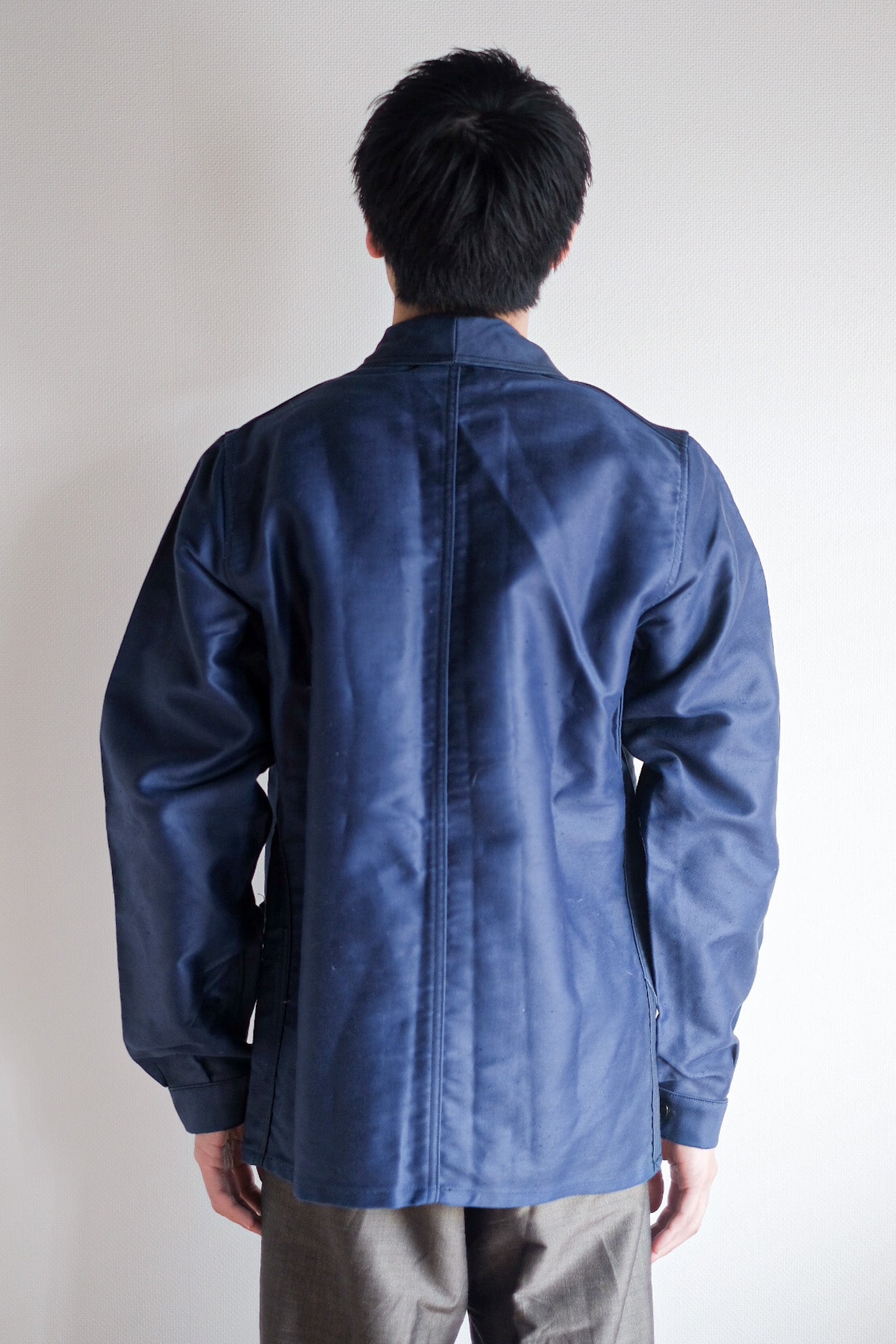 【~40's】French Vintage Blue Moleskin Work Jacket "Dead Stock"
