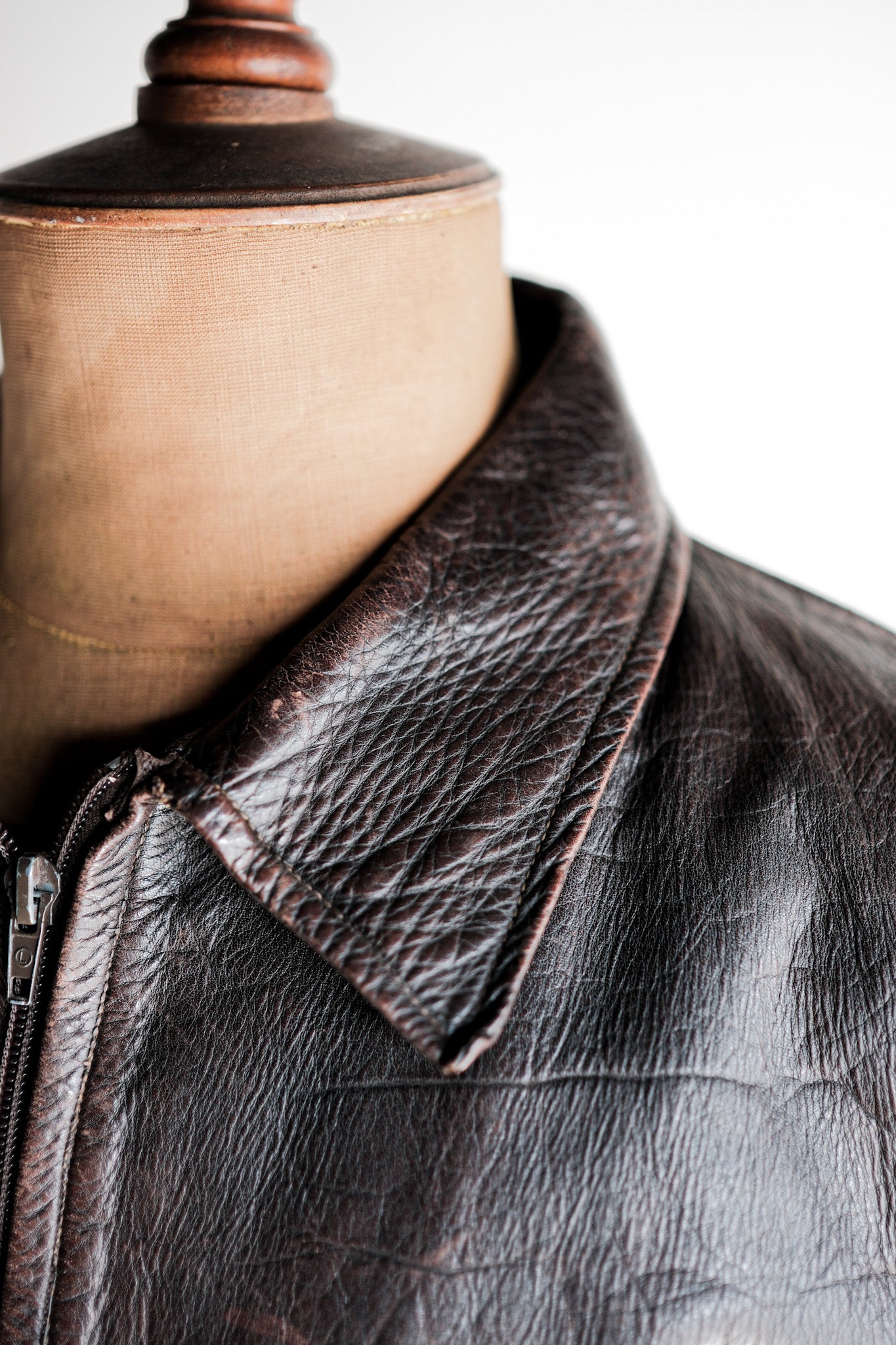 【~40's】Australia Vintage Zip Up Leather Jacket