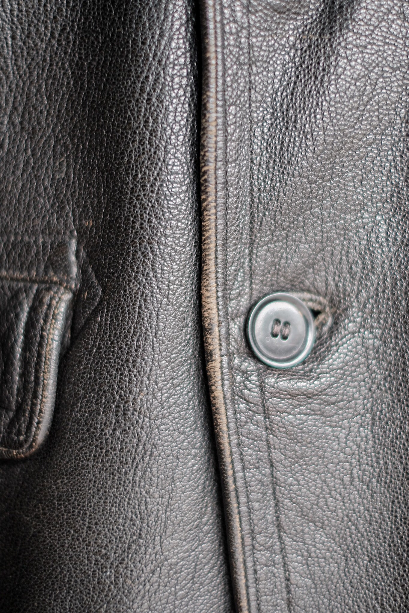 【~40's】Swedish Vintage Double Breasted Leather Jacket