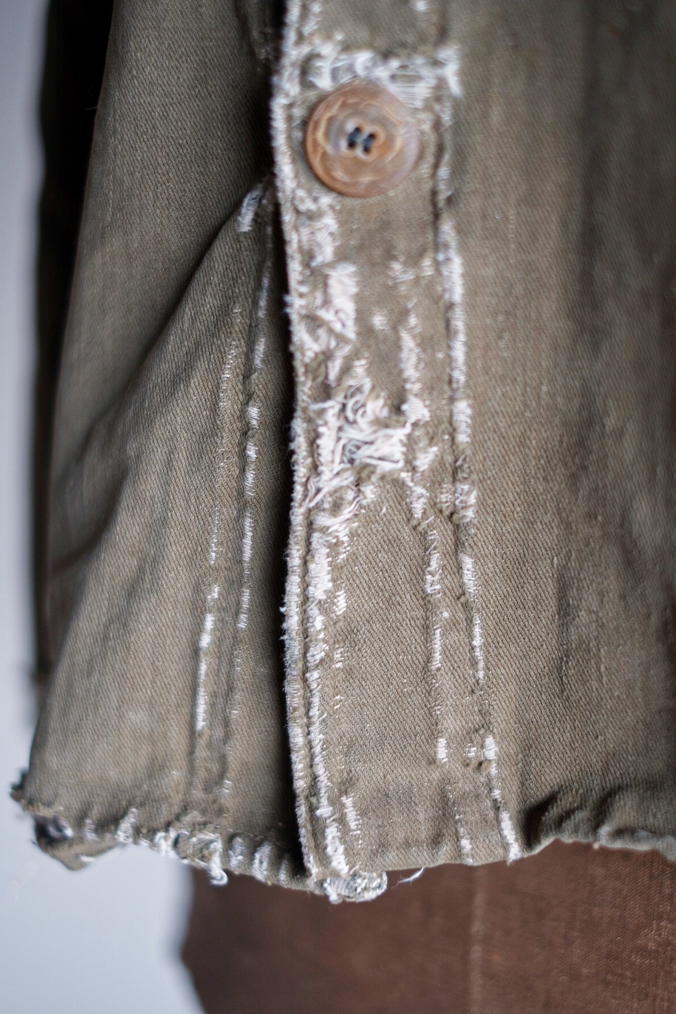【~30's】German Vintage Green Cotton Work Jacket
