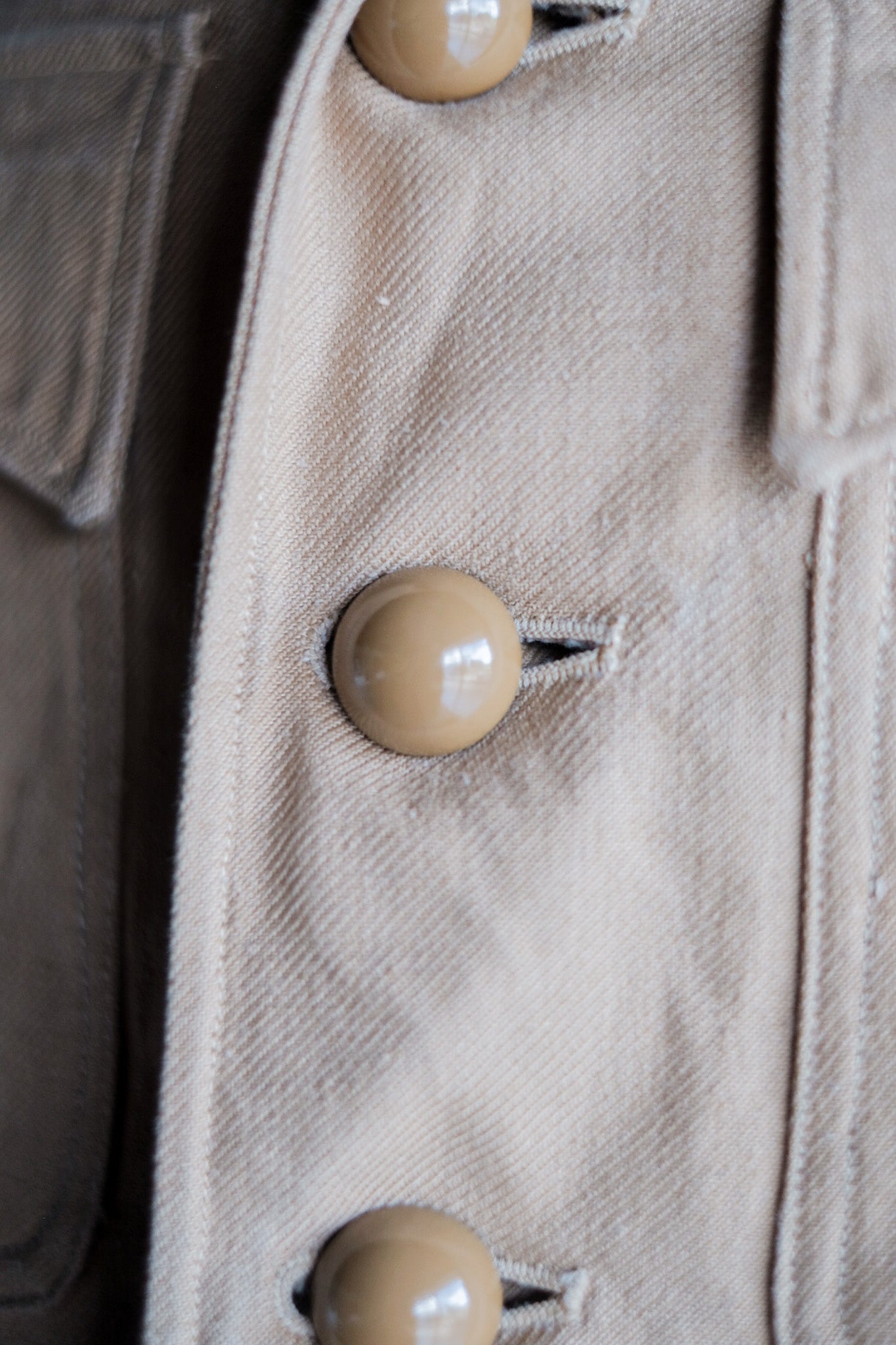 【~50's】French Vintage Cotton Linen Chino Jacket "Garally Lafayette" "Dead Stock"