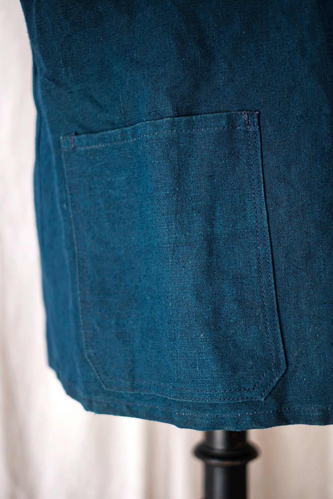 【~30's】French Vintage Indigo Linen Work Jacket