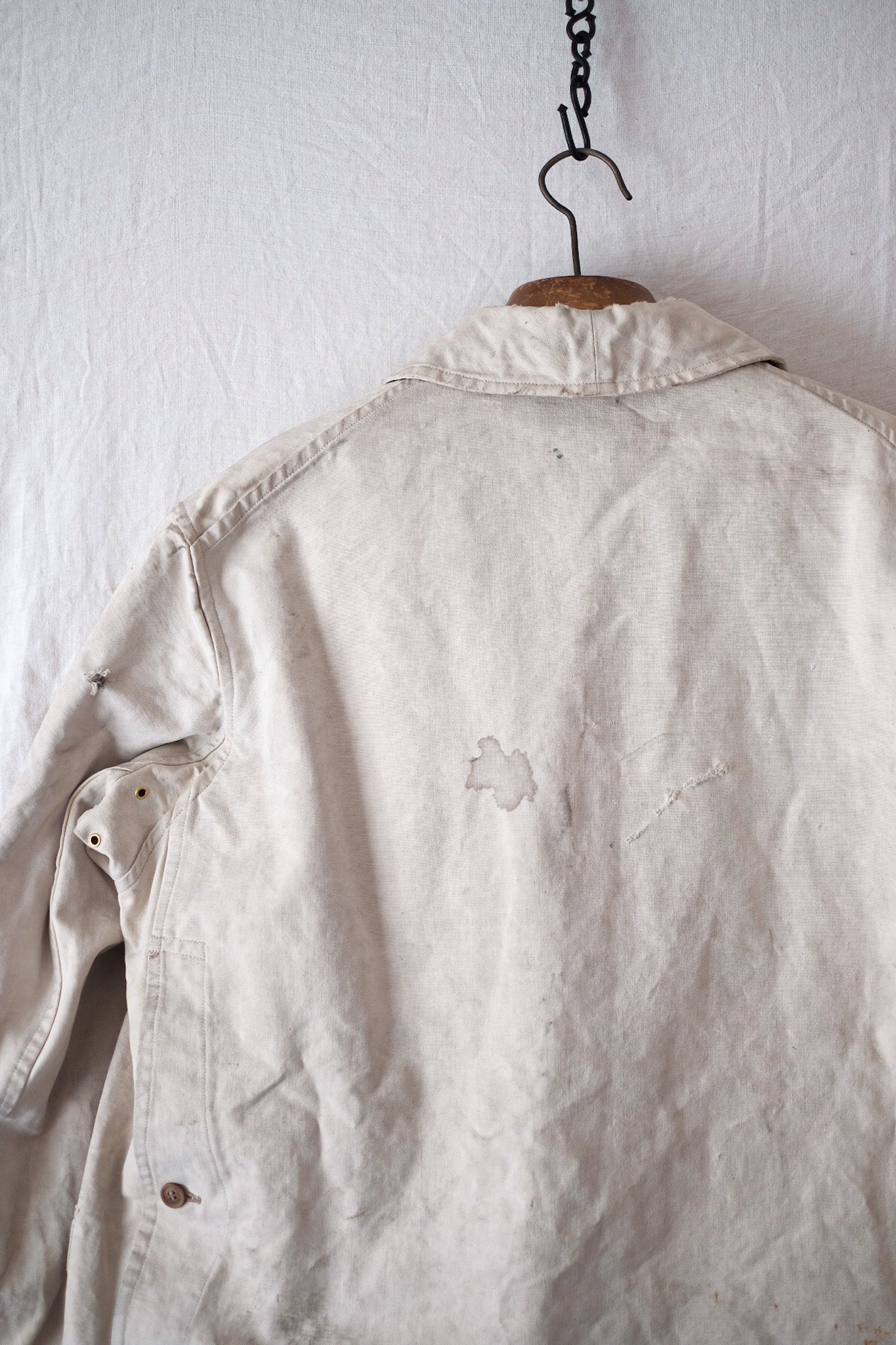 【~40's】French Vintage White Cotton Hunting Jacket