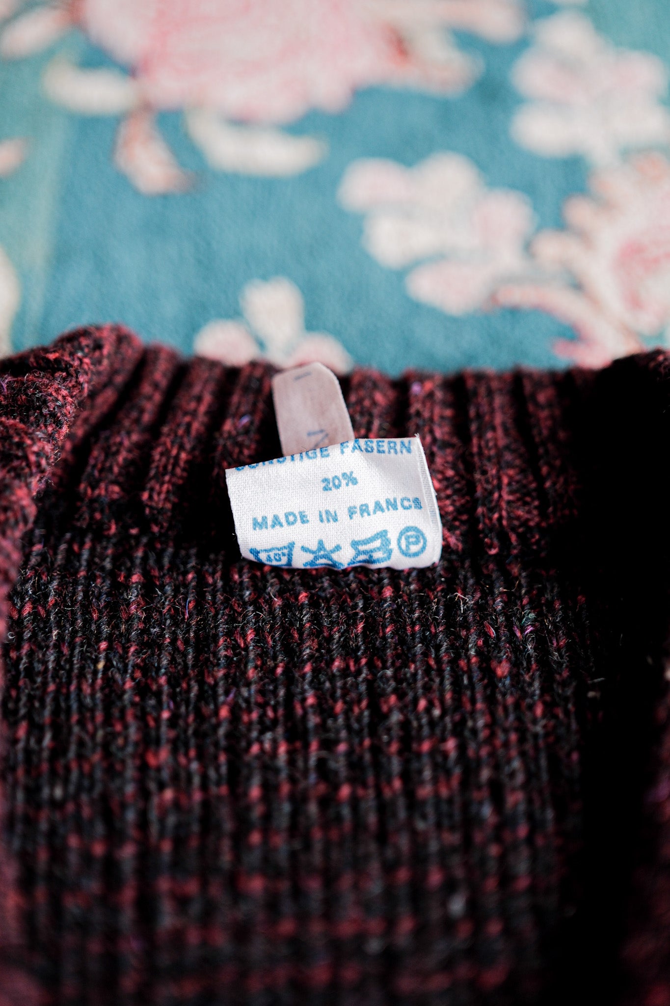 【~60's】French Vintage V-neck Wool Sweater "Dead Stock"