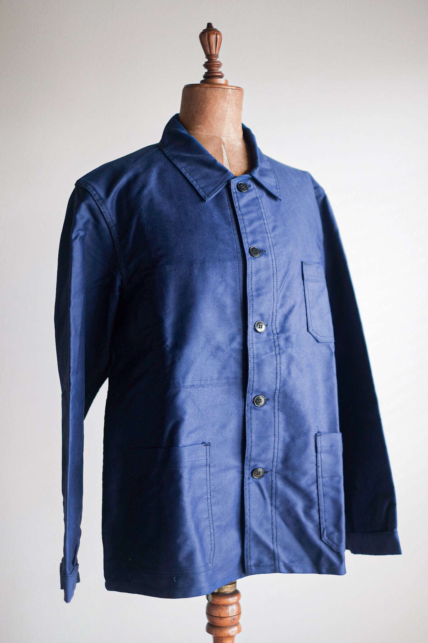 【~60's】French Vintage Blue Moleskin Work Jacket "Dead Stock"